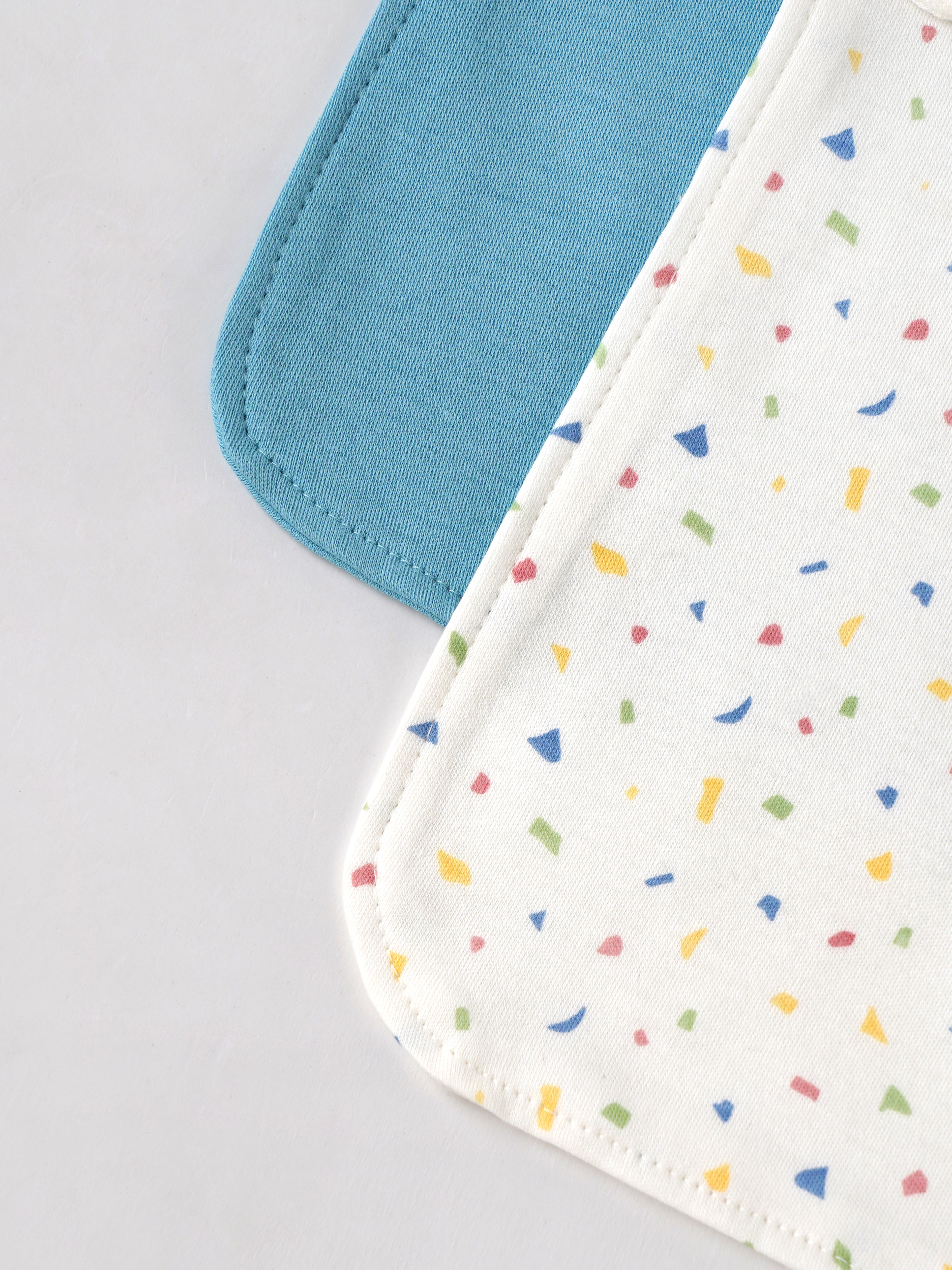 Popees Soft Cotton Baby Bib Set with Snap Button Closure for Babies | Assorted Colors | 3-9 M