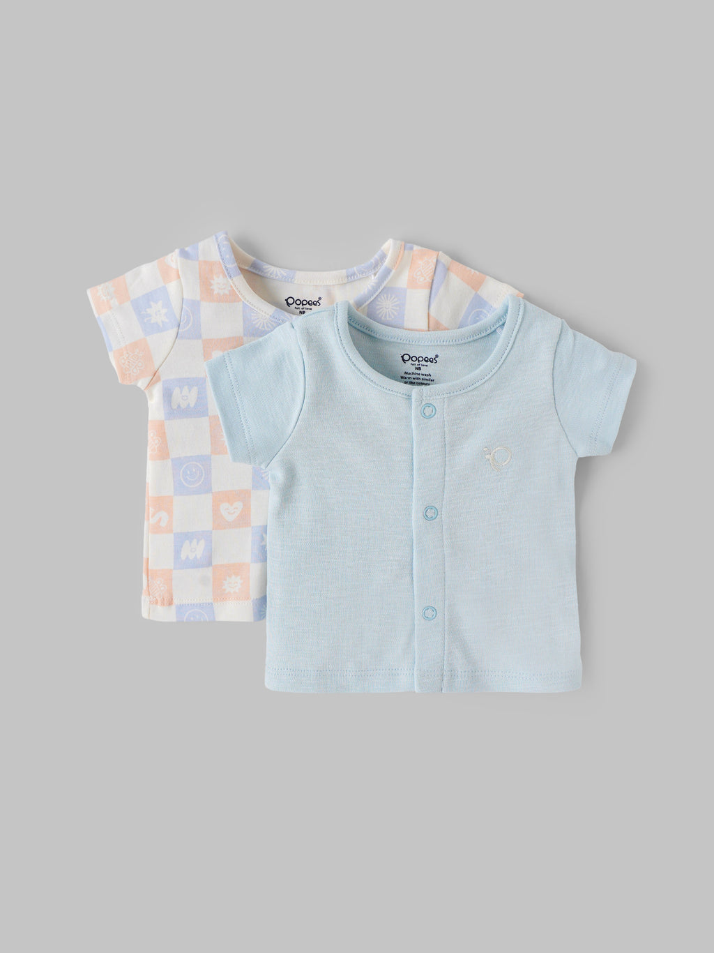 Popees Baby Boys Cotton T-Shirt Pack of 2| Tiny Baby, Newborn to 6 Months