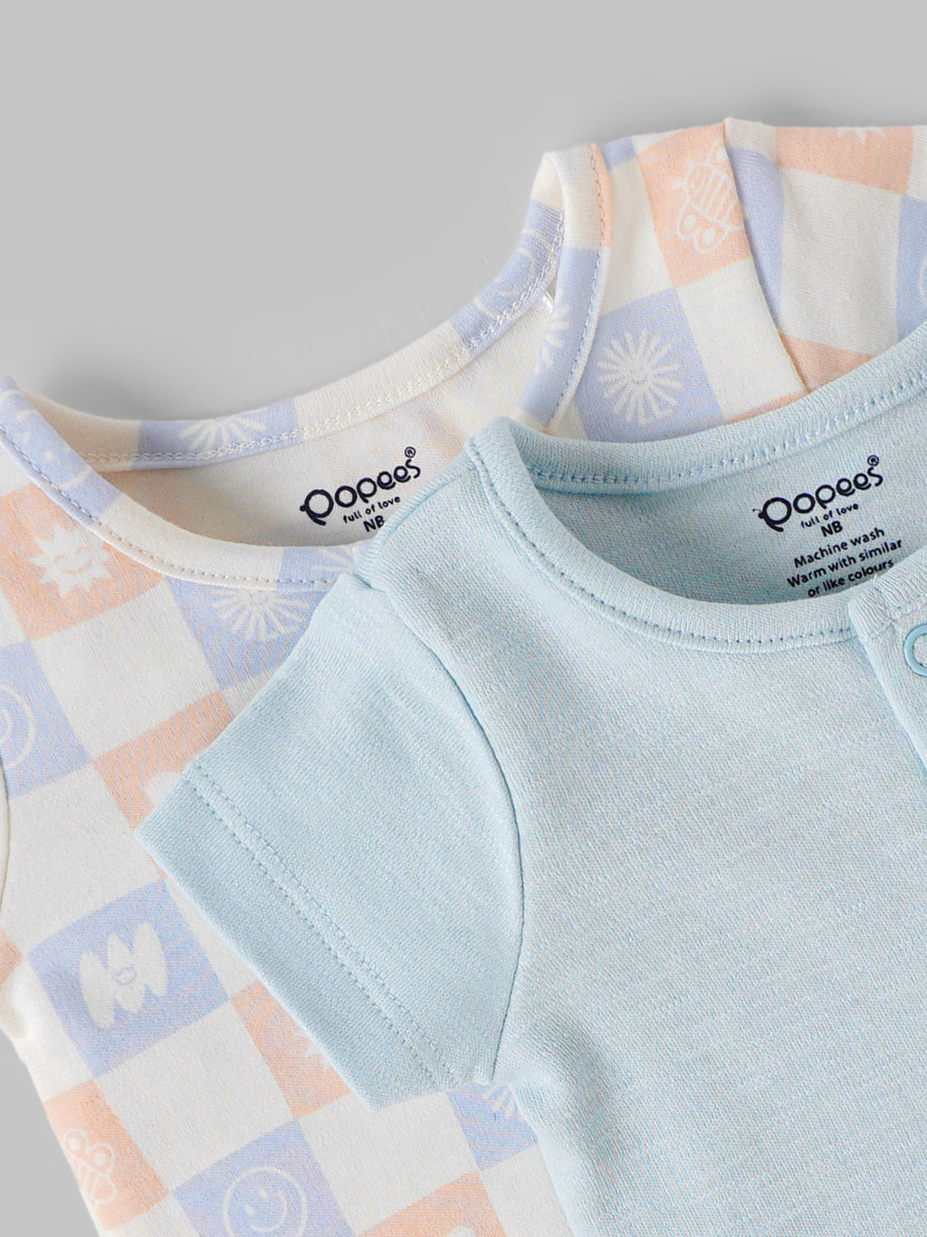 Popees Baby Boys Cotton T-Shirt Pack of 2| Tiny Baby, Newborn to 6 Months