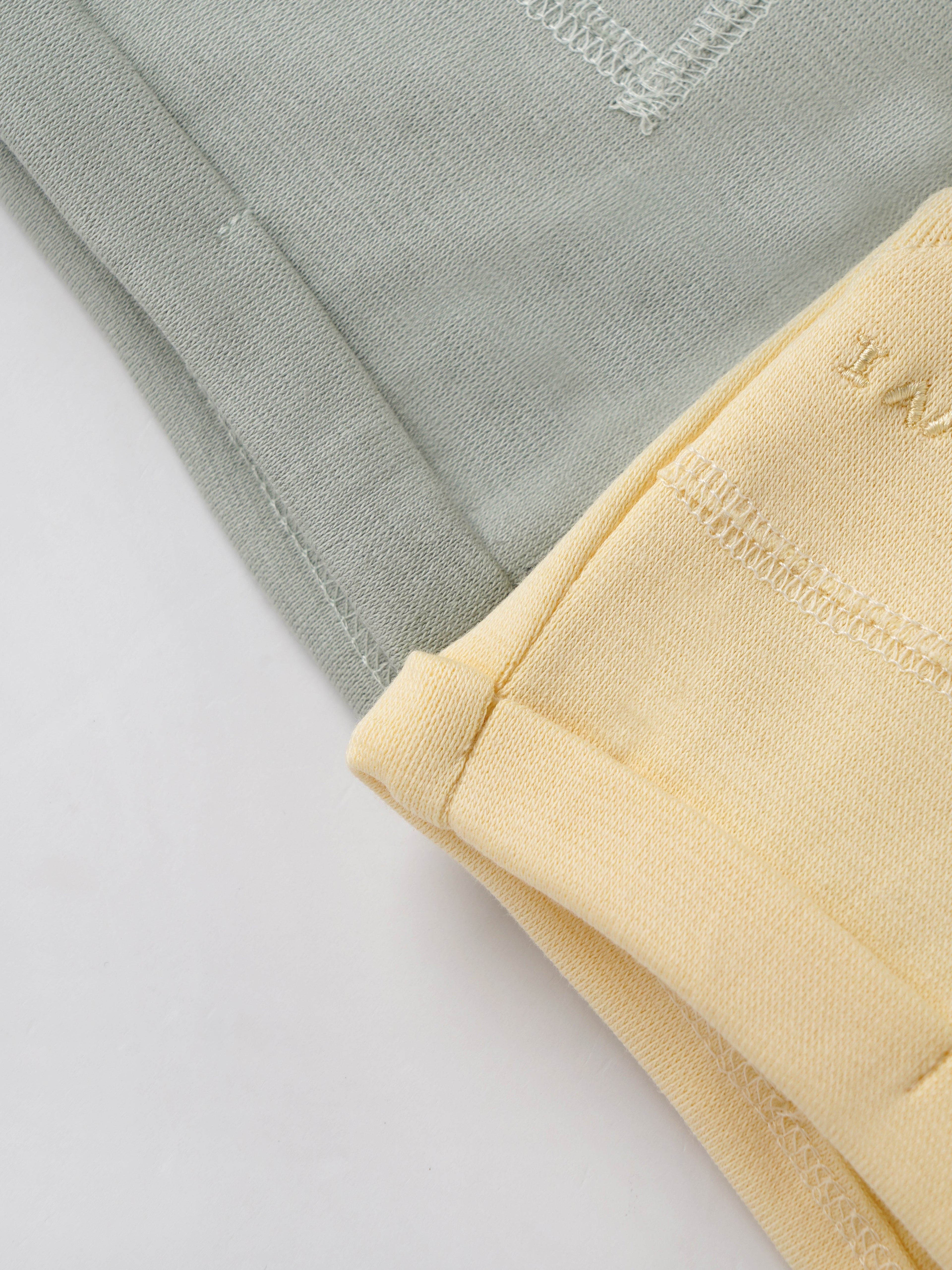 Popees Infant Unisex Soft Cotton Shorts Pack of 2| Grey & Yellow| 0-9 Months