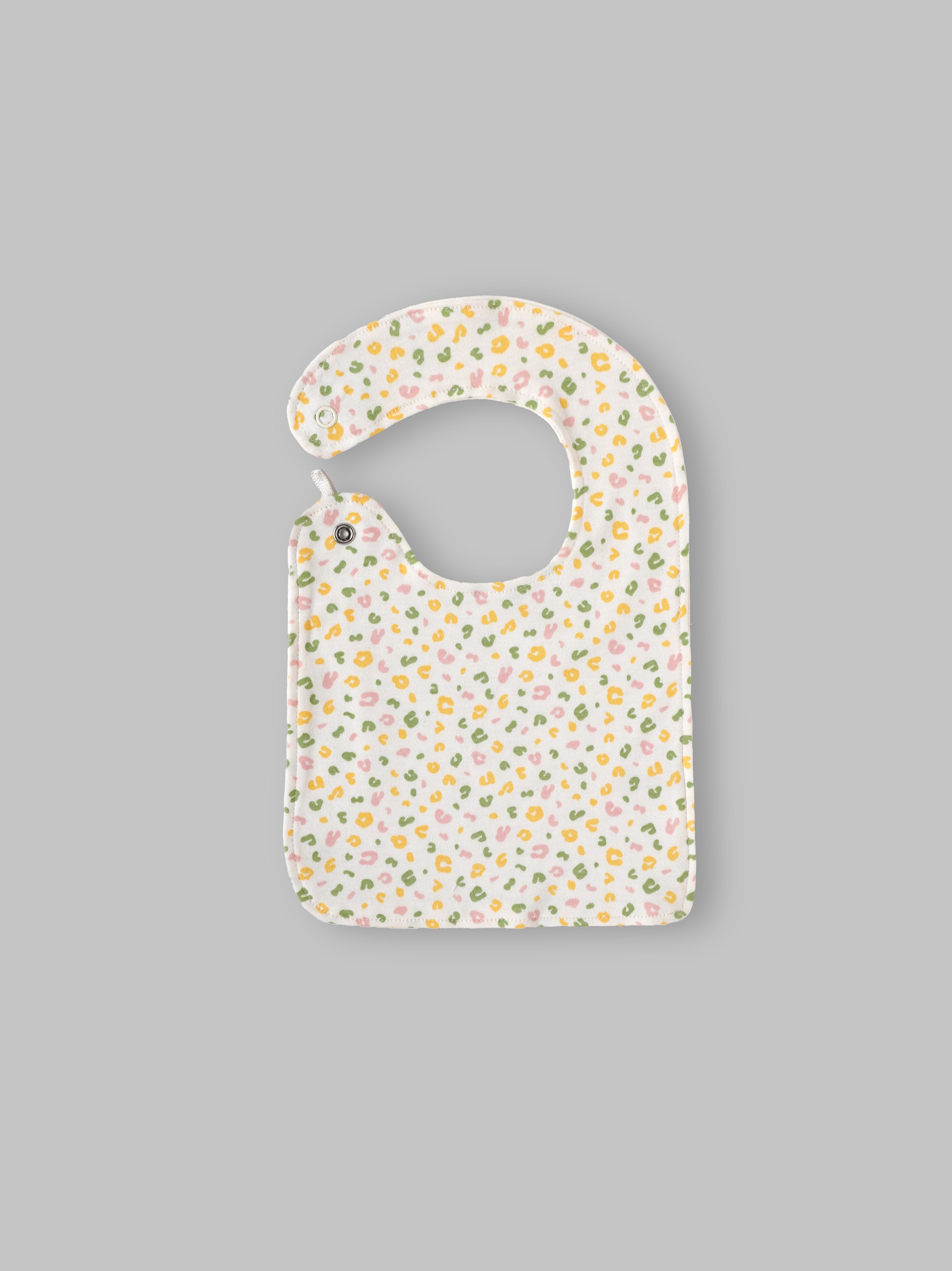Popees Soft Cotton Baby Bib Set with Snap Button Closure for Babies | Assorted Colors | 0-9 M