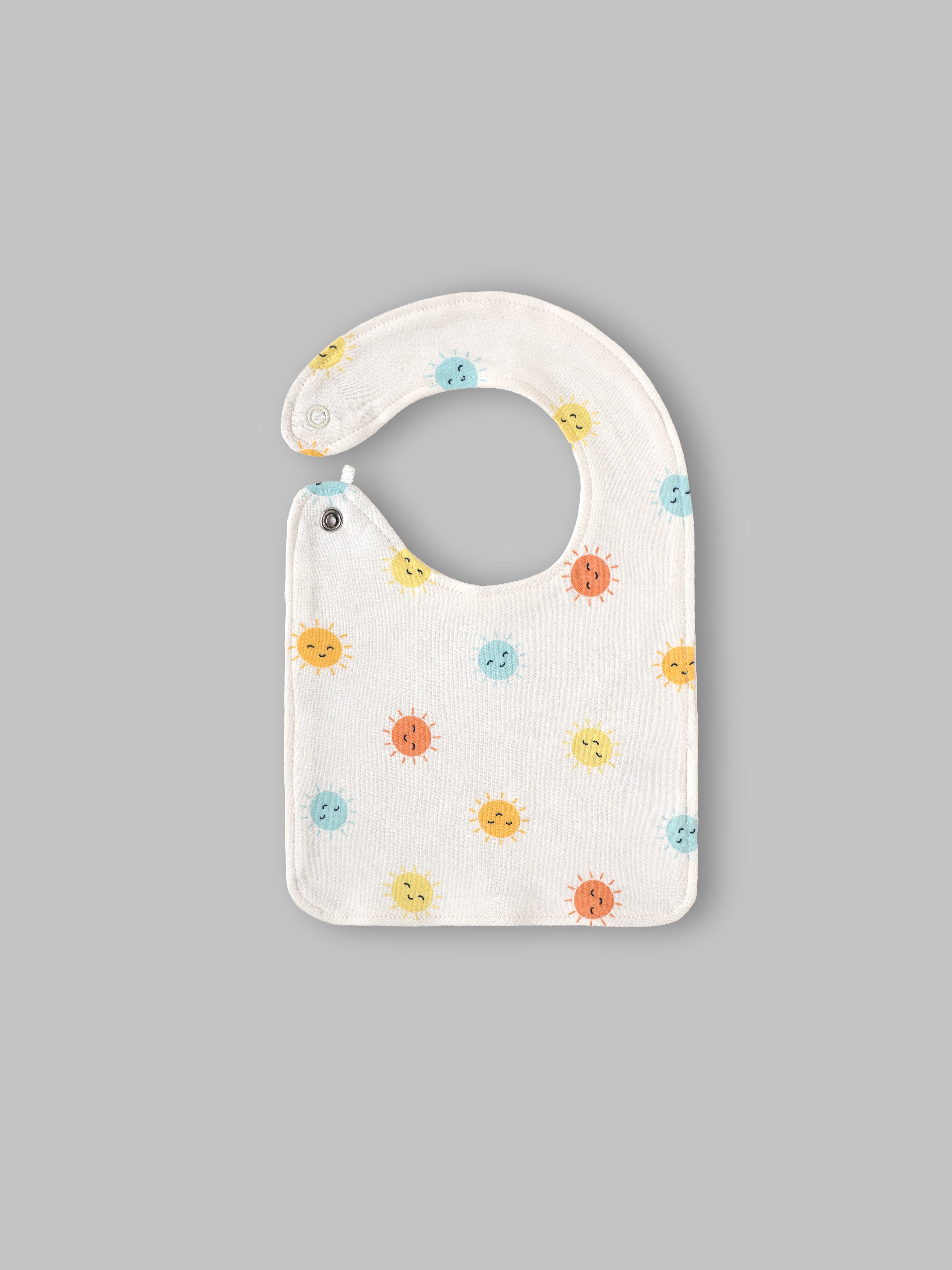 Popees Soft Cotton Baby Bib Set with Snap Button Closure for Babies | Assorted Colors | 0-9 M