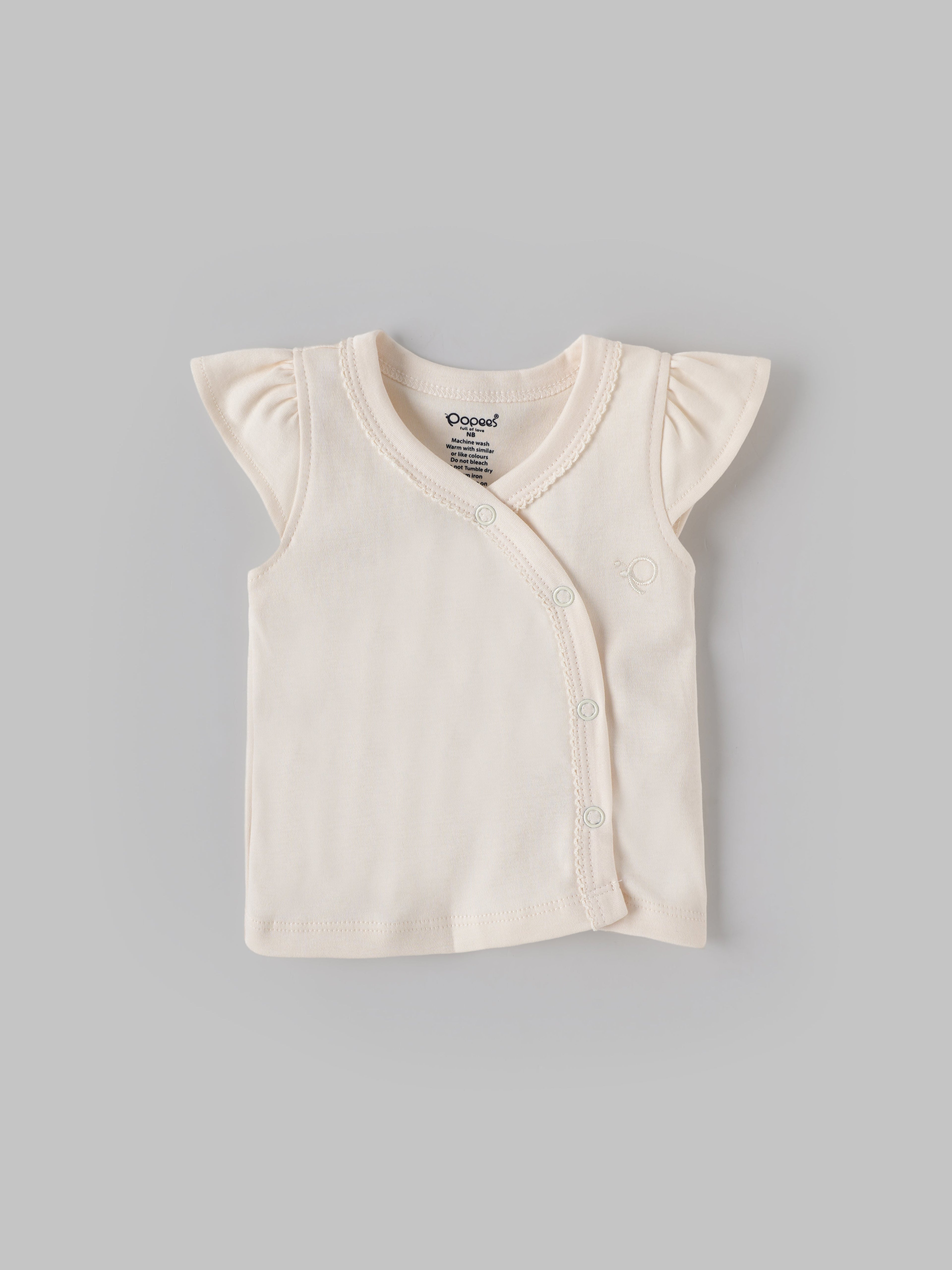 Popees Baby Girls Cotton Jabla Pack of 2| Tiny Baby, Newborn to 6 Months