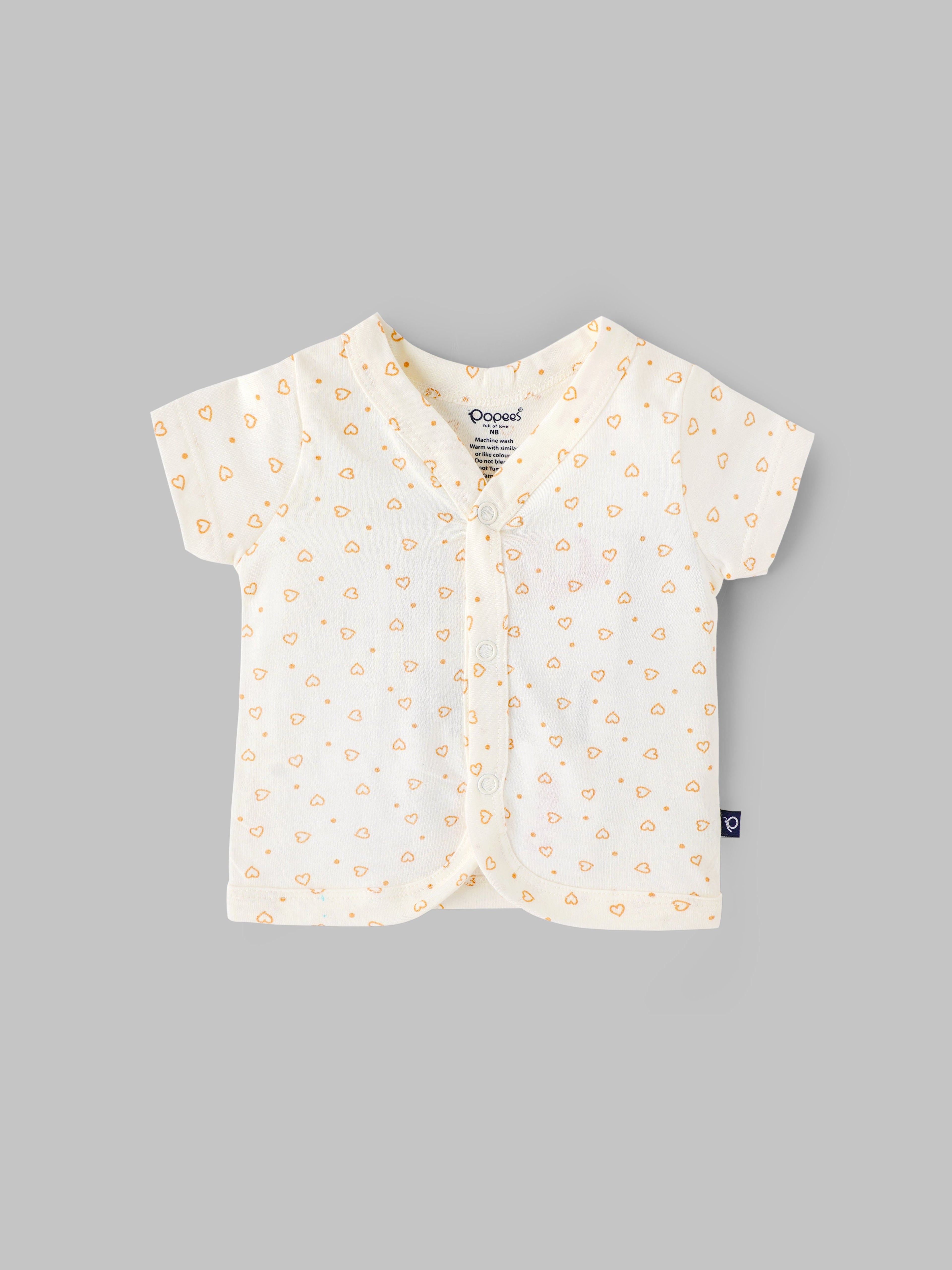 Popees Baby Girls Cotton Front Open Jabla Pack of 3 | Newborn (0–1 Months)