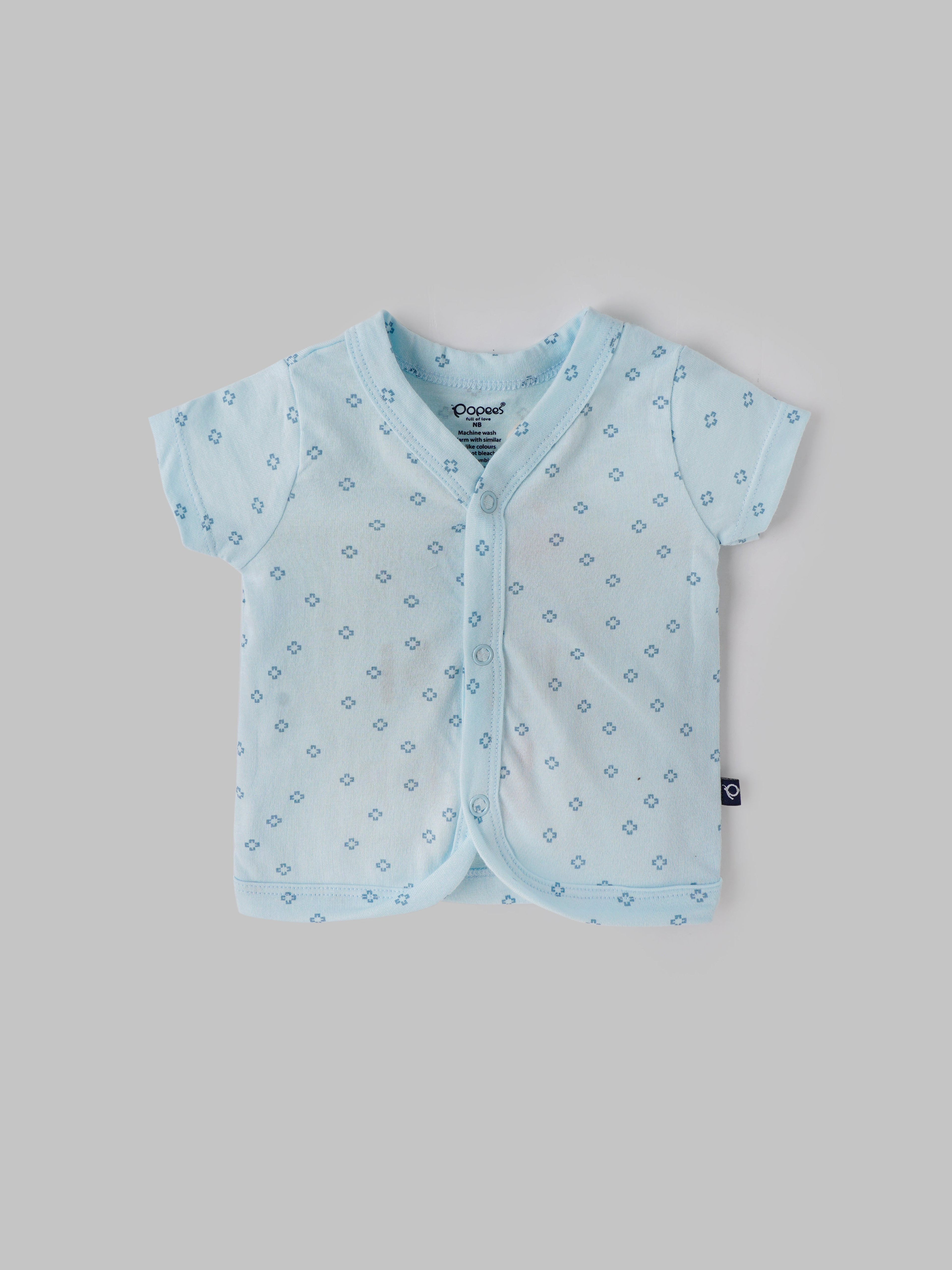 Popees Baby Girls Cotton Front Open Jabla Pack of 3 | Newborn (0–1 Months)