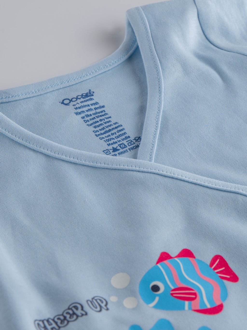 Popees Soft Cotton Side Tie Jhabla (0-6 Months) for Baby Girls