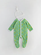 Popees Unisex Full-Sleeve Front-Open Sleepsuit with Cap & Vehicle Print (3-18 Months) for Boys