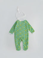 Popees Unisex Full-Sleeve Front-Open Sleepsuit with Cap & Vehicle Print (3-18 Months) for Boys
