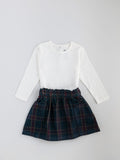Popees Full Sleeve Top & Check Skirt Set (1-6 Years) for Girls