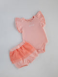 Trendy & Comfy Bodysuit And Meshed Bloomer Cord Set for Girls