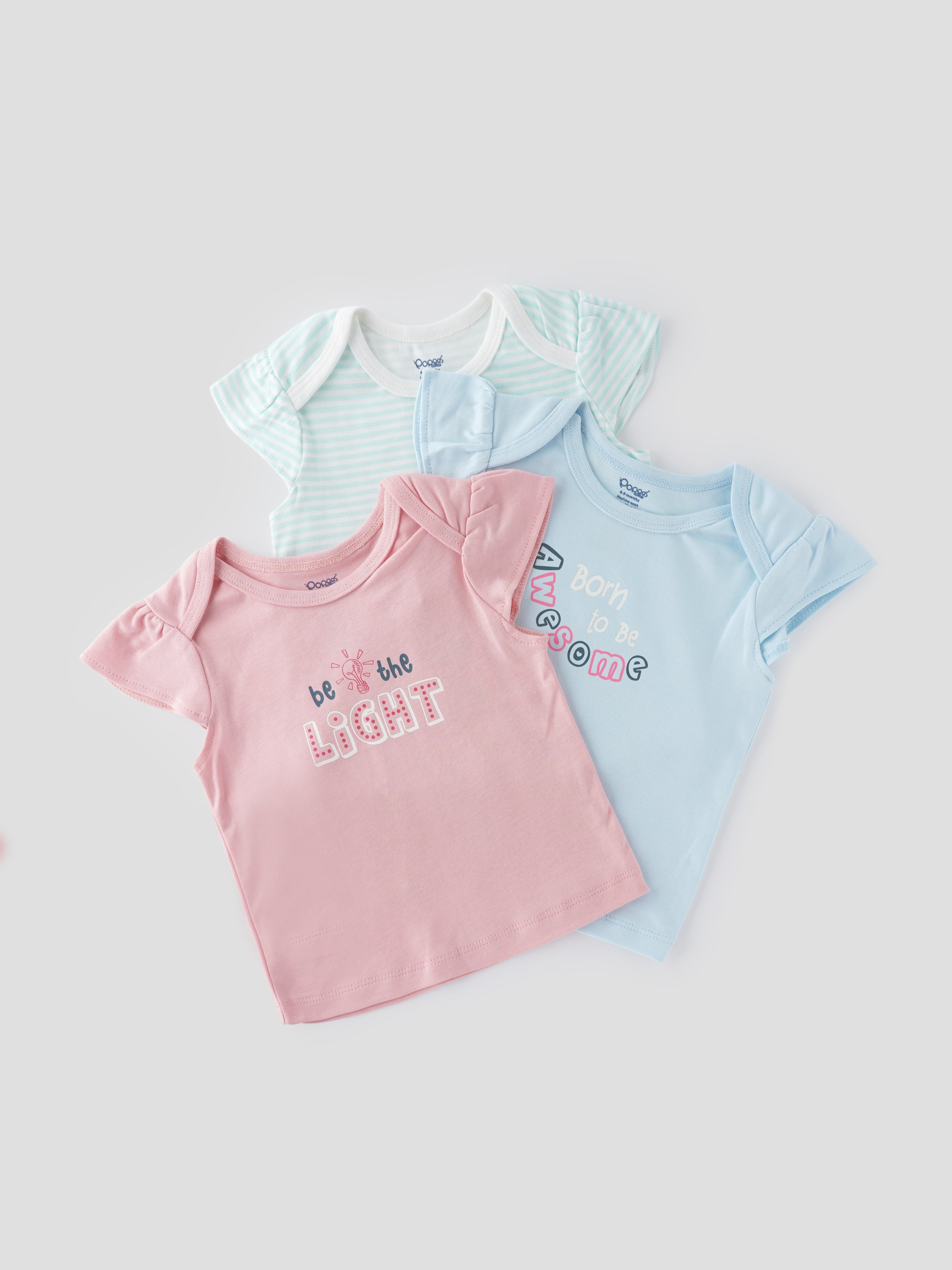 Popees Short Sleeve (0-9 Months) Cute and Comfortable Everyday Wear For Baby Girls