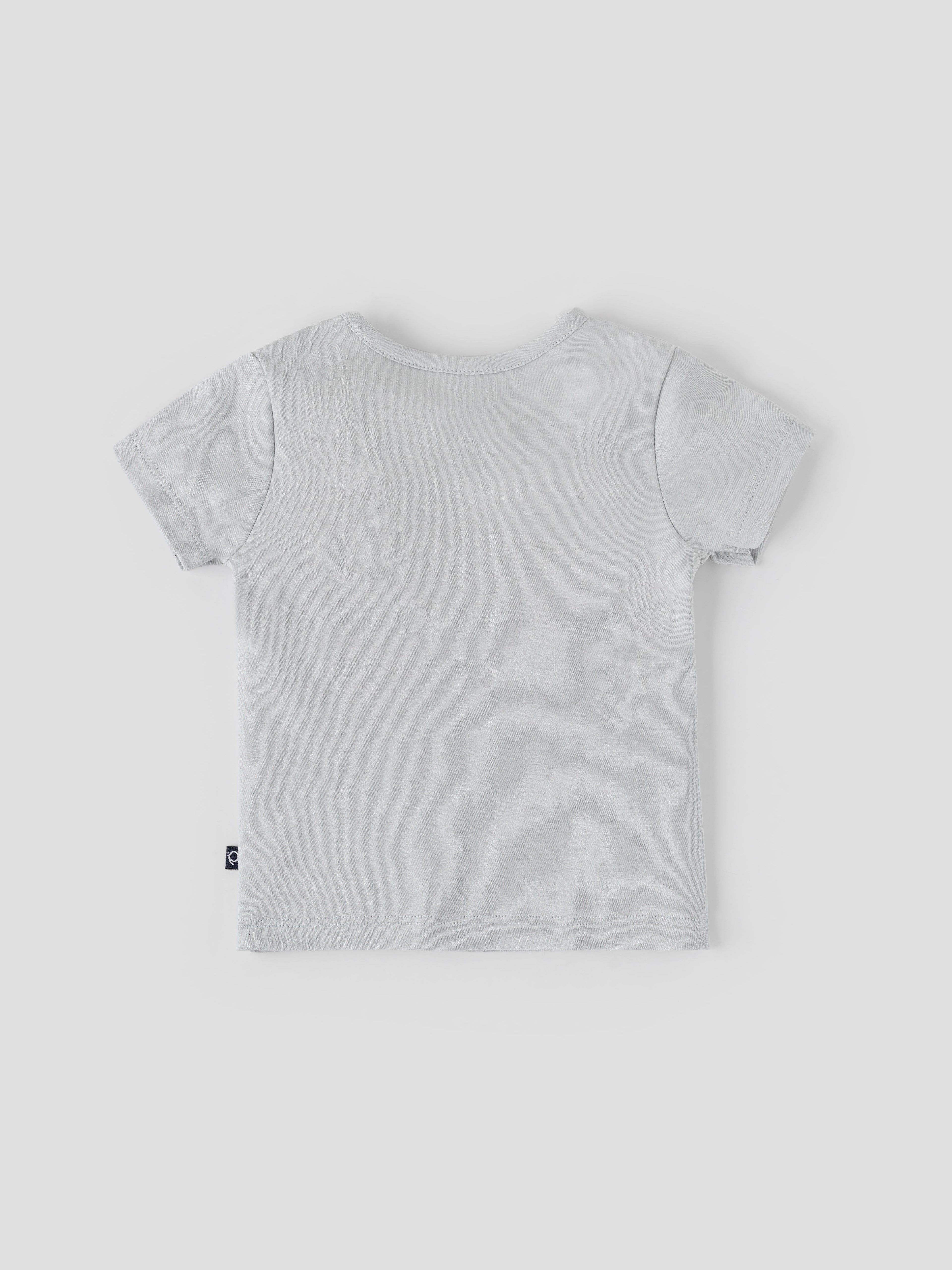 Popees Half-Sleeve Shoulder Open Tshirt for Baby Boys (0-9 Months) Made of Cotton Rich Fabric