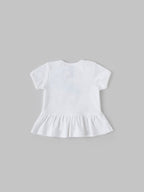 Popees Short Sleeve (3–36 Months) Chest Printed Top for Newborn Girls
