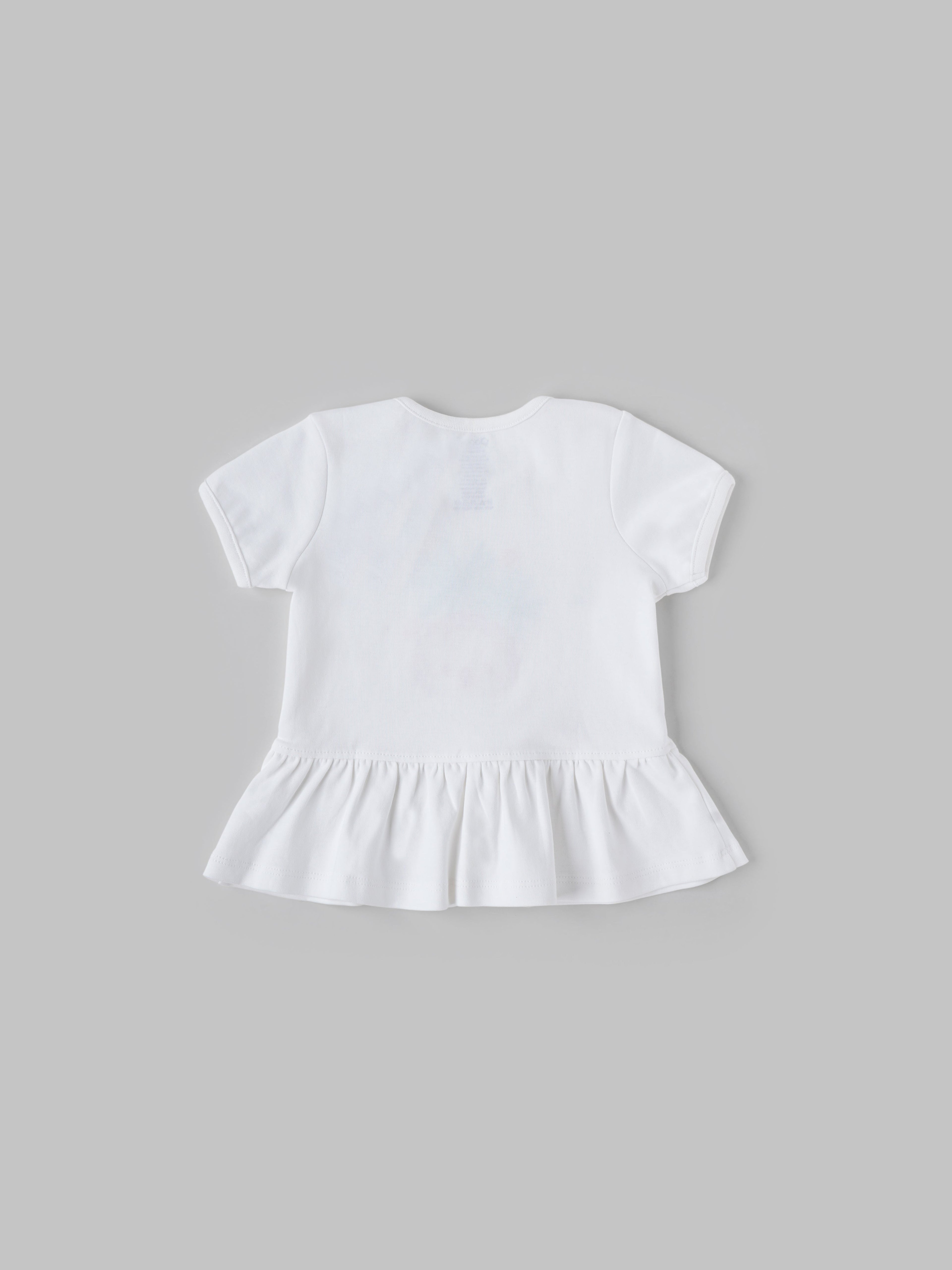 Popees Short Sleeve (3–36 Months) Chest Printed Top for Newborn Girls