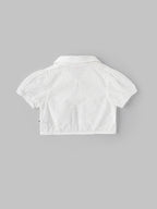 Popees Elegant White Eyelet Embroidered Jacket (3-36 Months) for Baby Girls