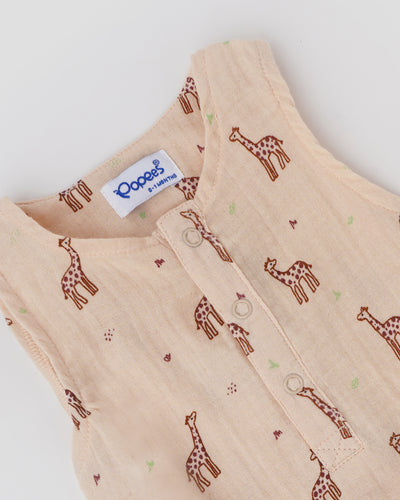 Comfy & Cute Printed Muslin Bodysuit for Boys