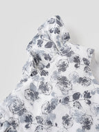 Popees Baby Girls Flutter Sleeve Cotton Dress| White & Grey| 3-36 Months