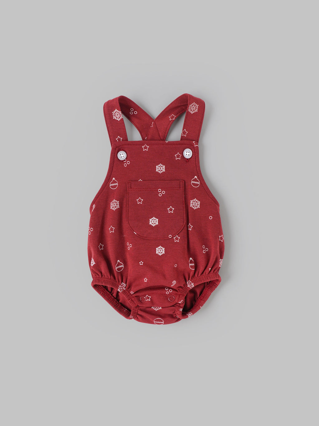 Popees Baby Boys Short Sleeve Dungaree with T Shirt| Red| 0-9 Months