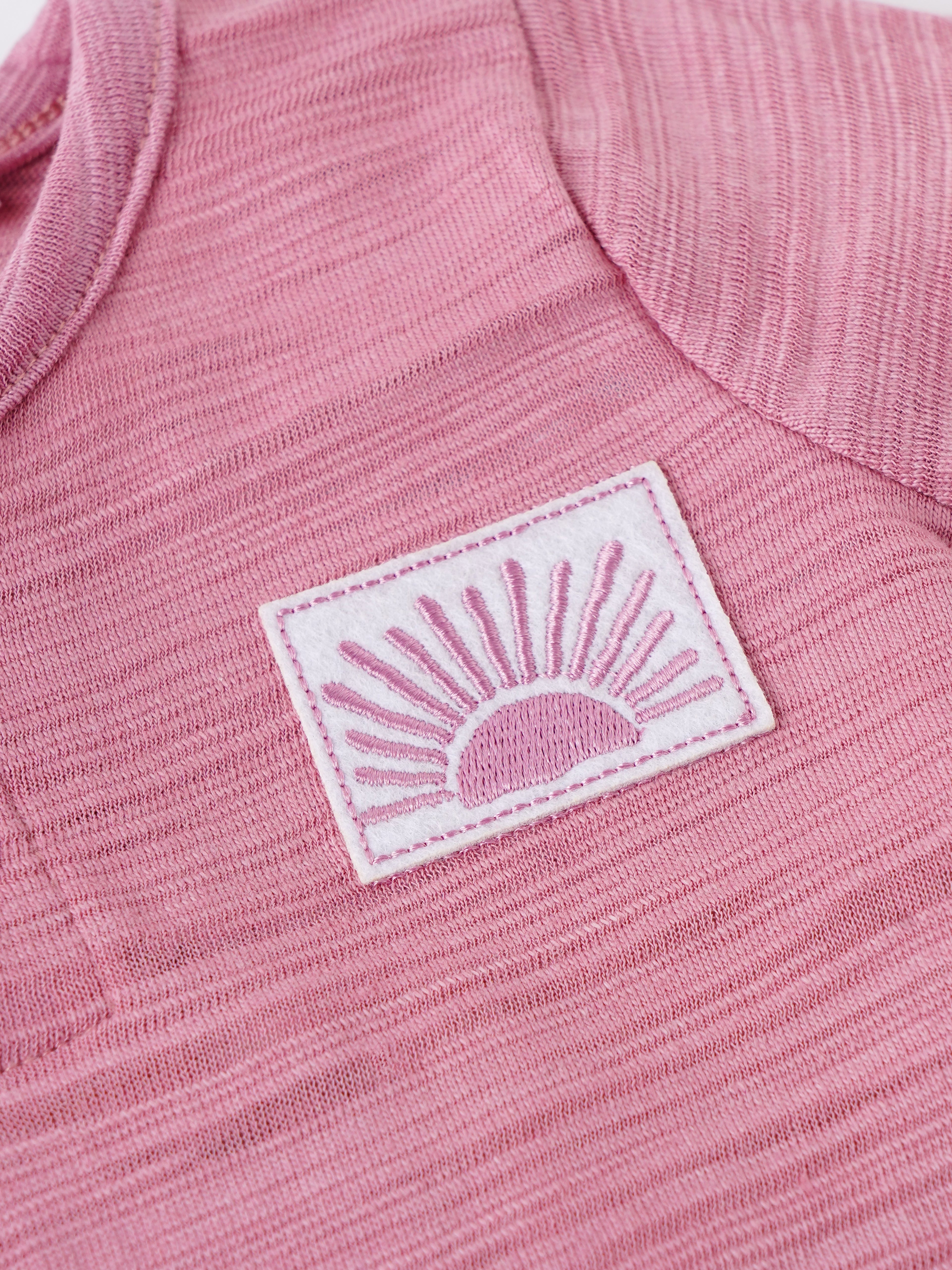 Popees Half Sleeve Henley T-shirt (0–9 Months) with Sunshine Patch for Boys