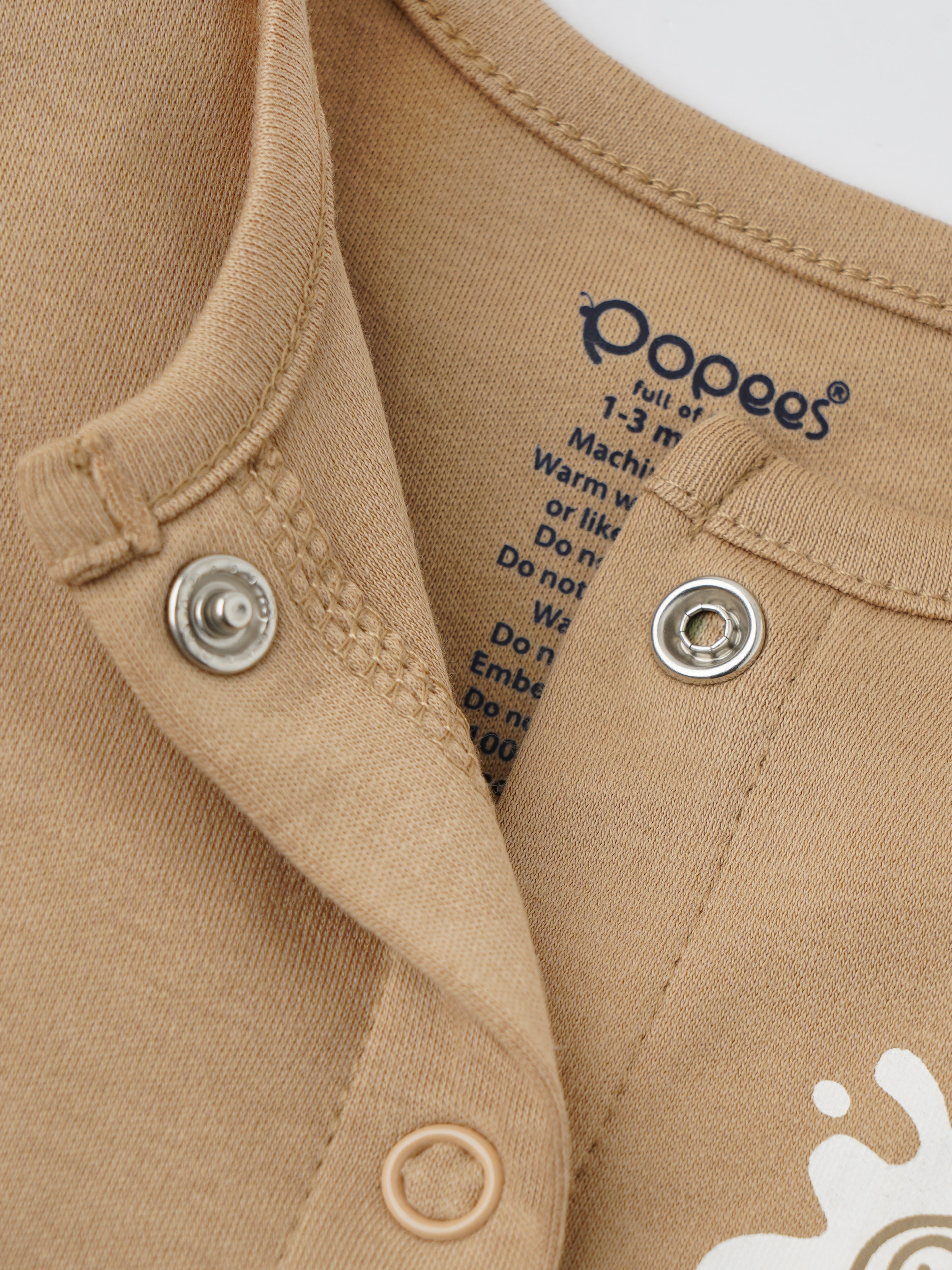 Popees Short Sleeve Front Open Jhabla Top (0–9 Months) for Baby Girls