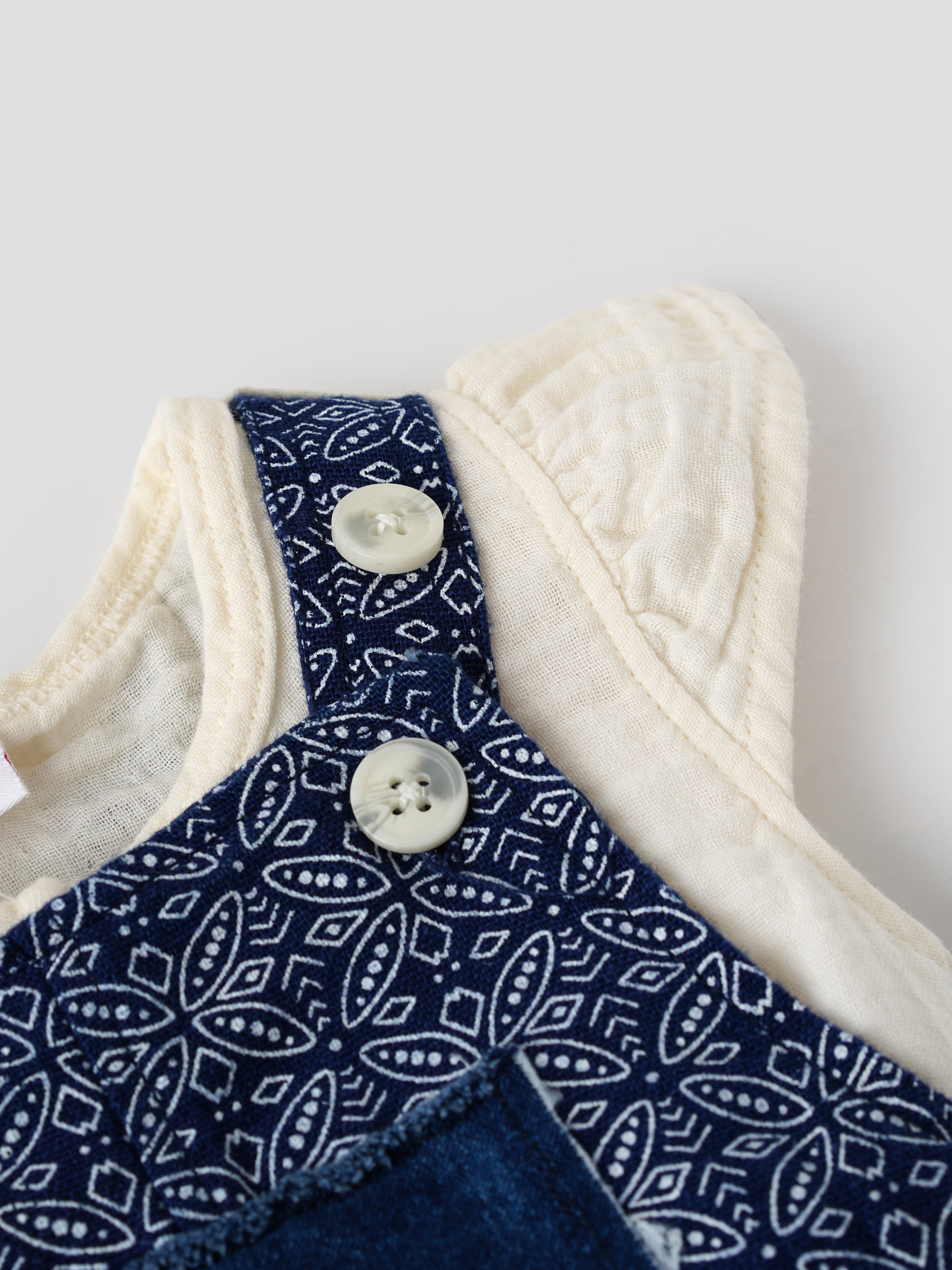 Popees Short Sleeve, Front Open Dungaree Set (3–36 months) for Girls