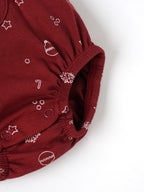 Popees Baby Boys Short Sleeve Dungaree with T Shirt| Red| 0-9 Months