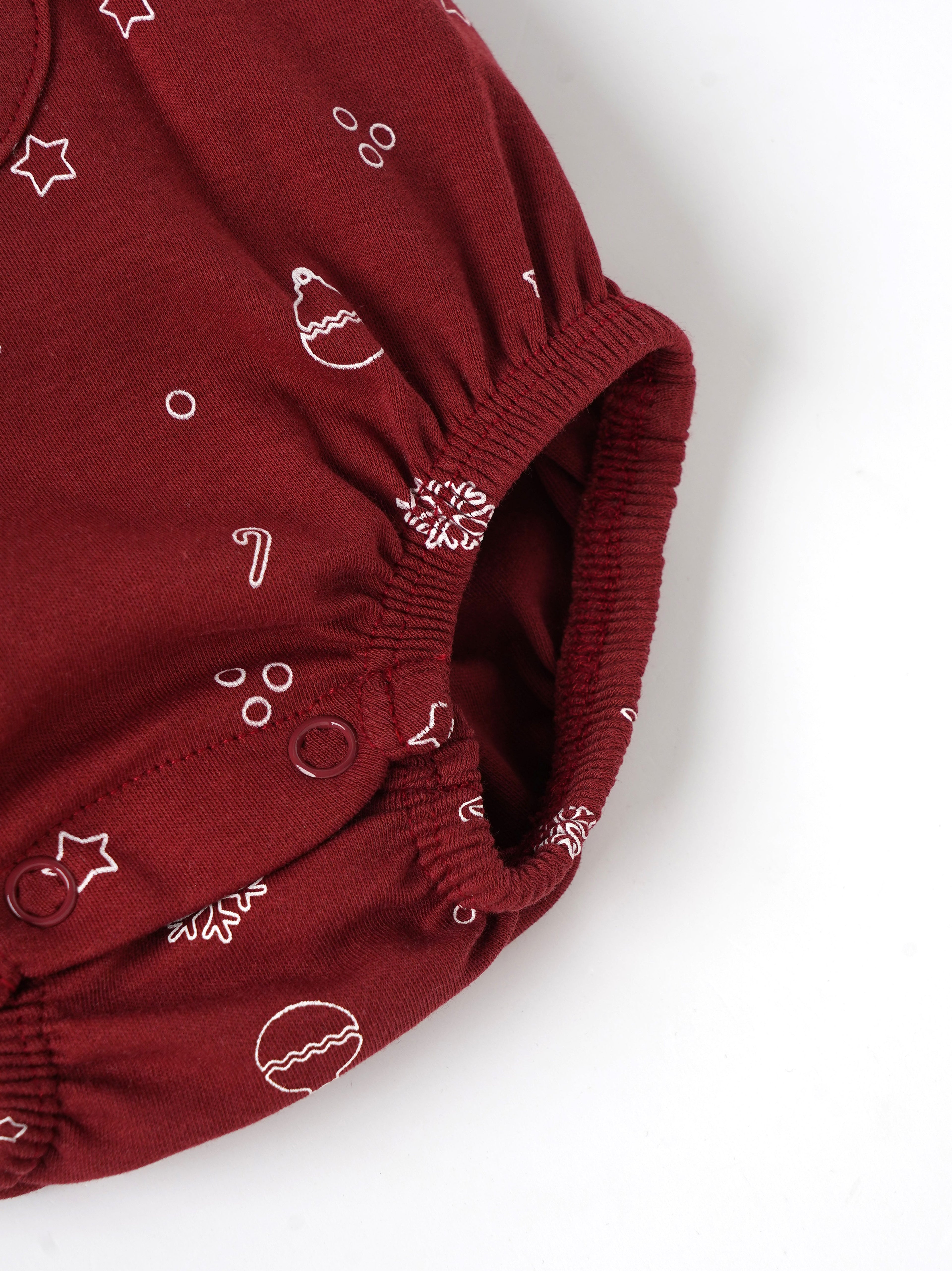 Popees Baby Boys Short Sleeve Dungaree with T Shirt| Red| 0-9 Months