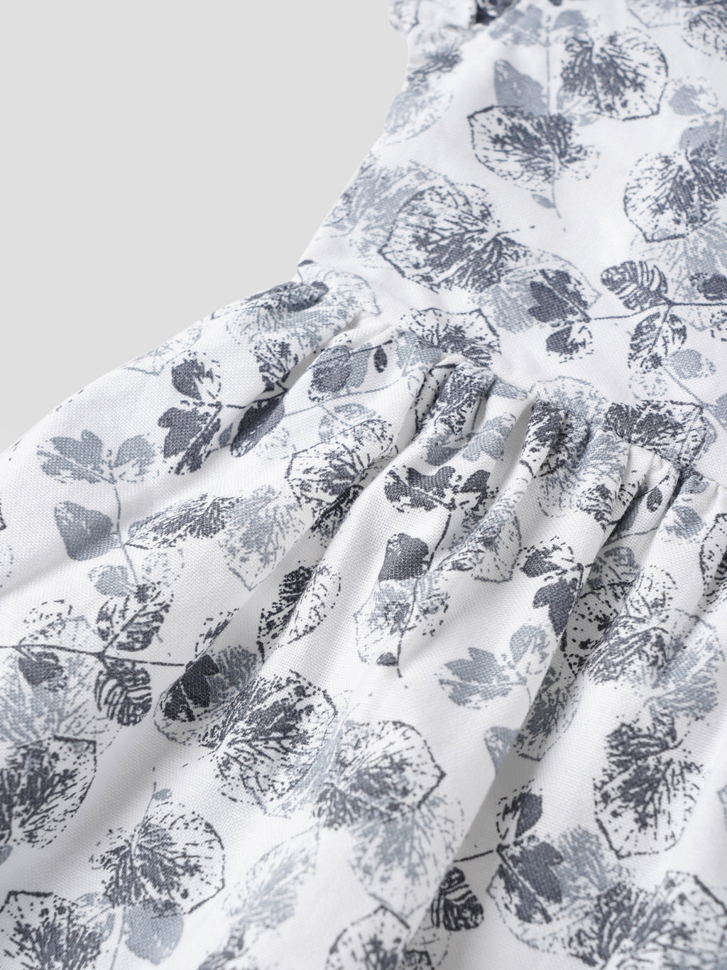 Popees Baby Girls Flutter Sleeve Cotton Dress| White & Grey| 3-36 Months