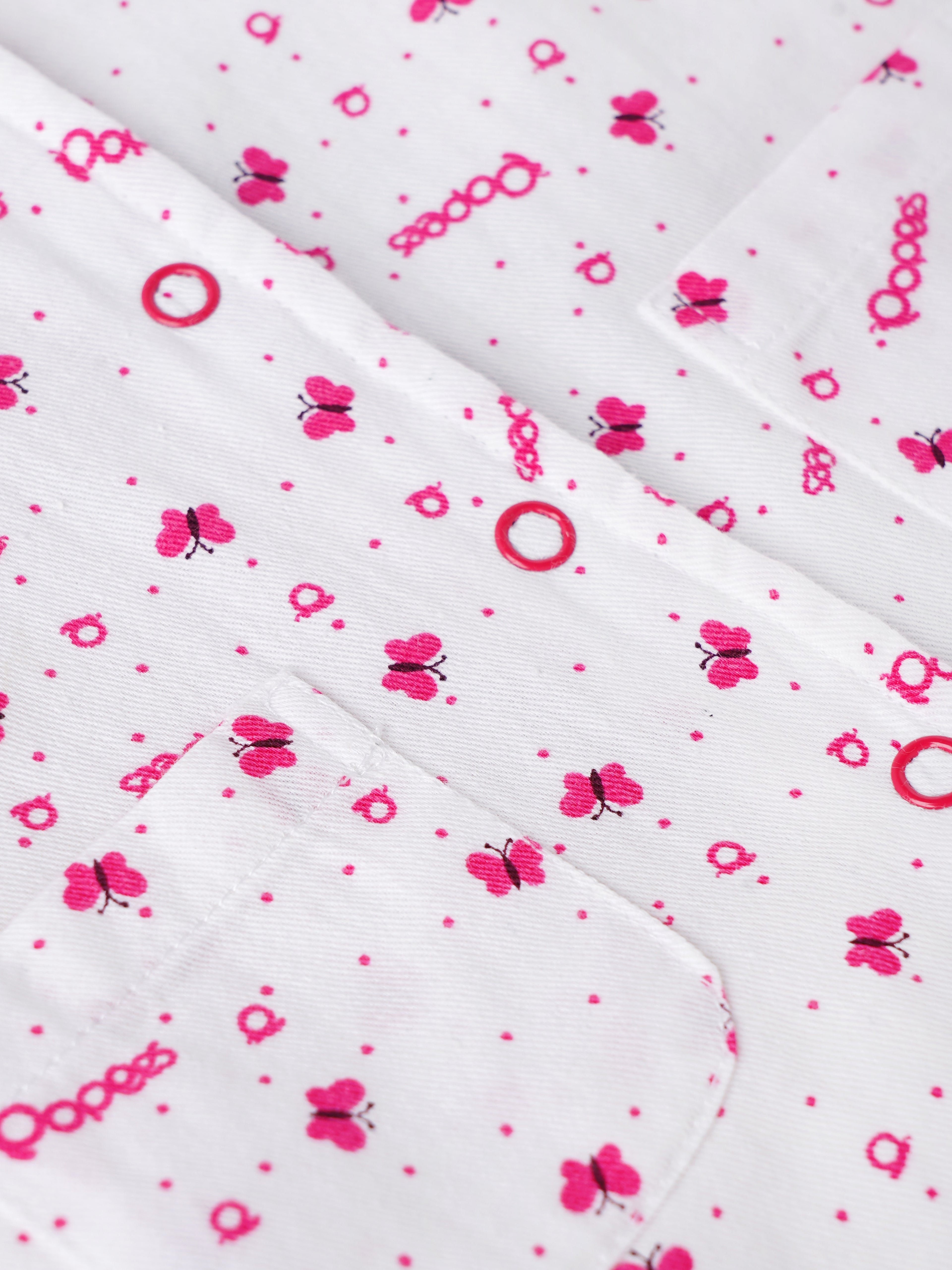 Popees Printed Front Open Jhabla (0–6 Months) for Baby Girls