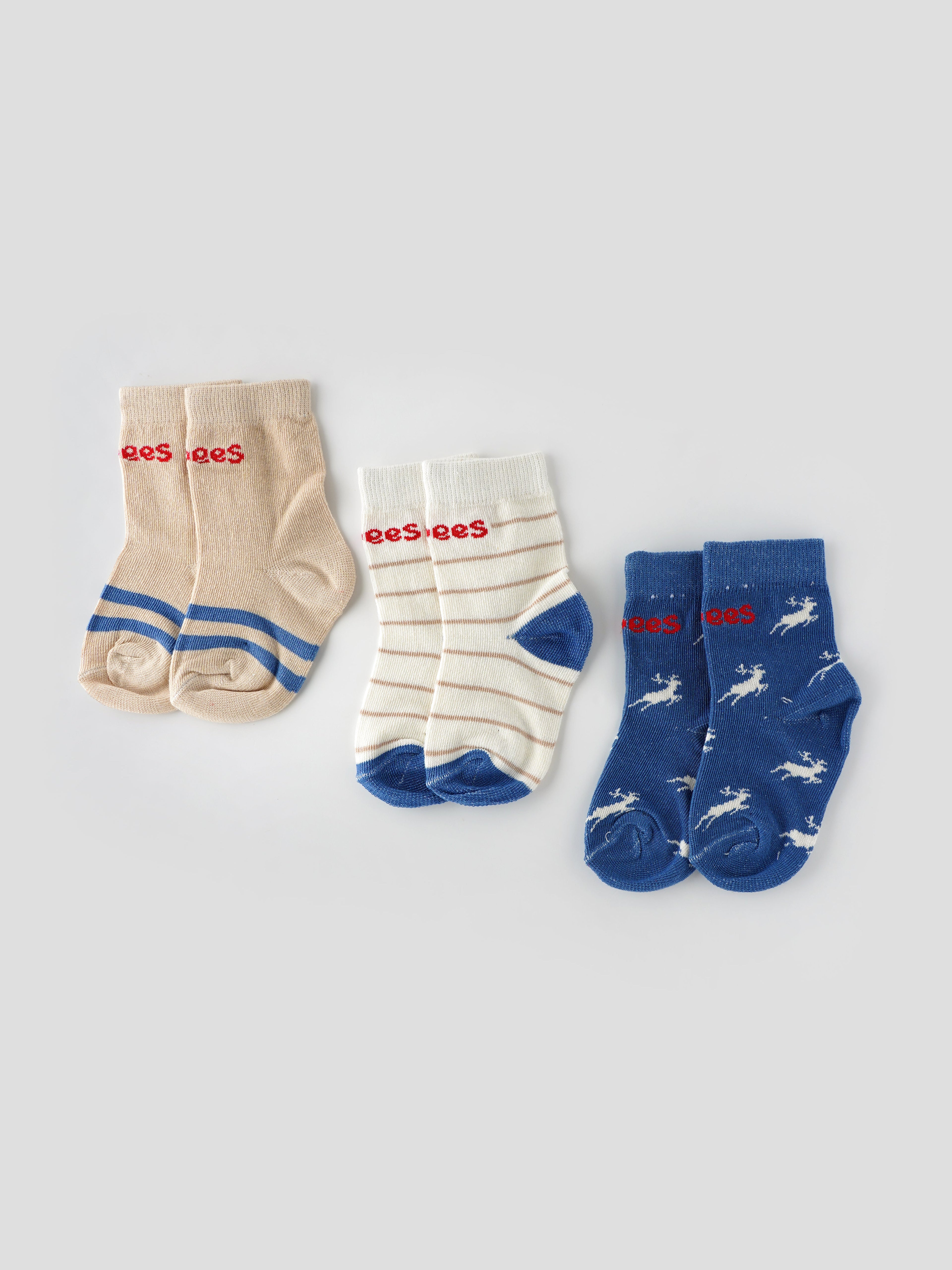Popees Trendy & Comfy Socks (0-12 Months) for Boys - Pack of 3