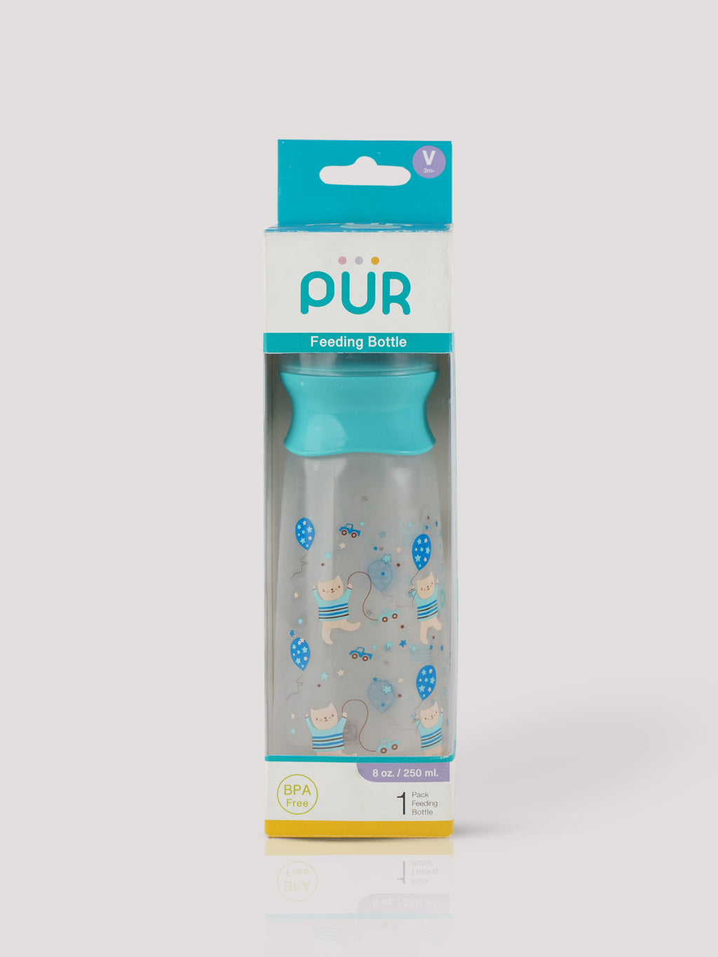 Printed & Narrow Neck Feeding Bottle- 250ml (color may vary depending on availability)