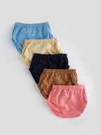 Popees 100% Cotton Panties 5 Pieces Set for Baby Girls (color may vary depending on availability)