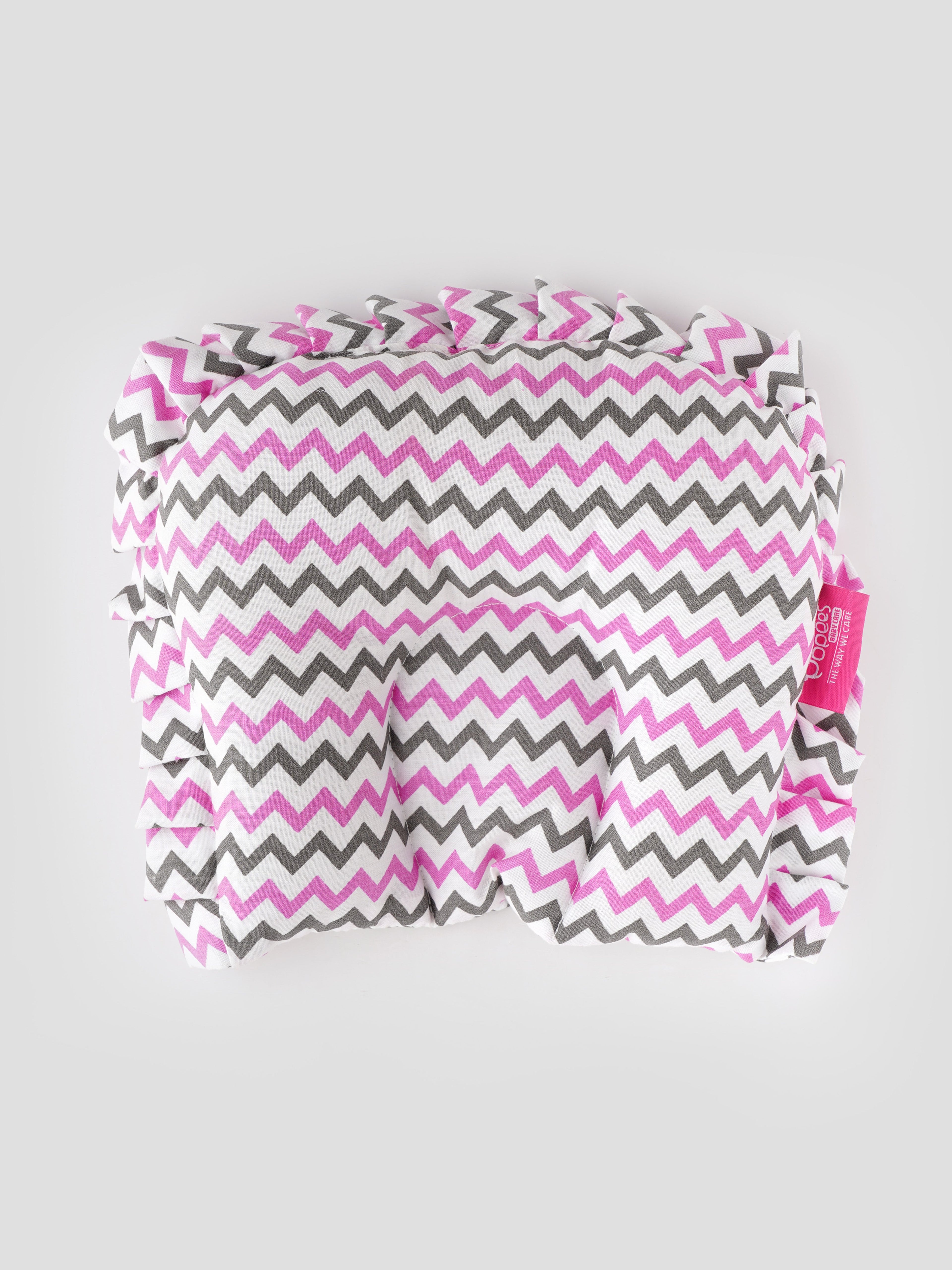 Popees Zigzag Print Head Shaping Pillow for Newborns (color and design may vary depending on availability)