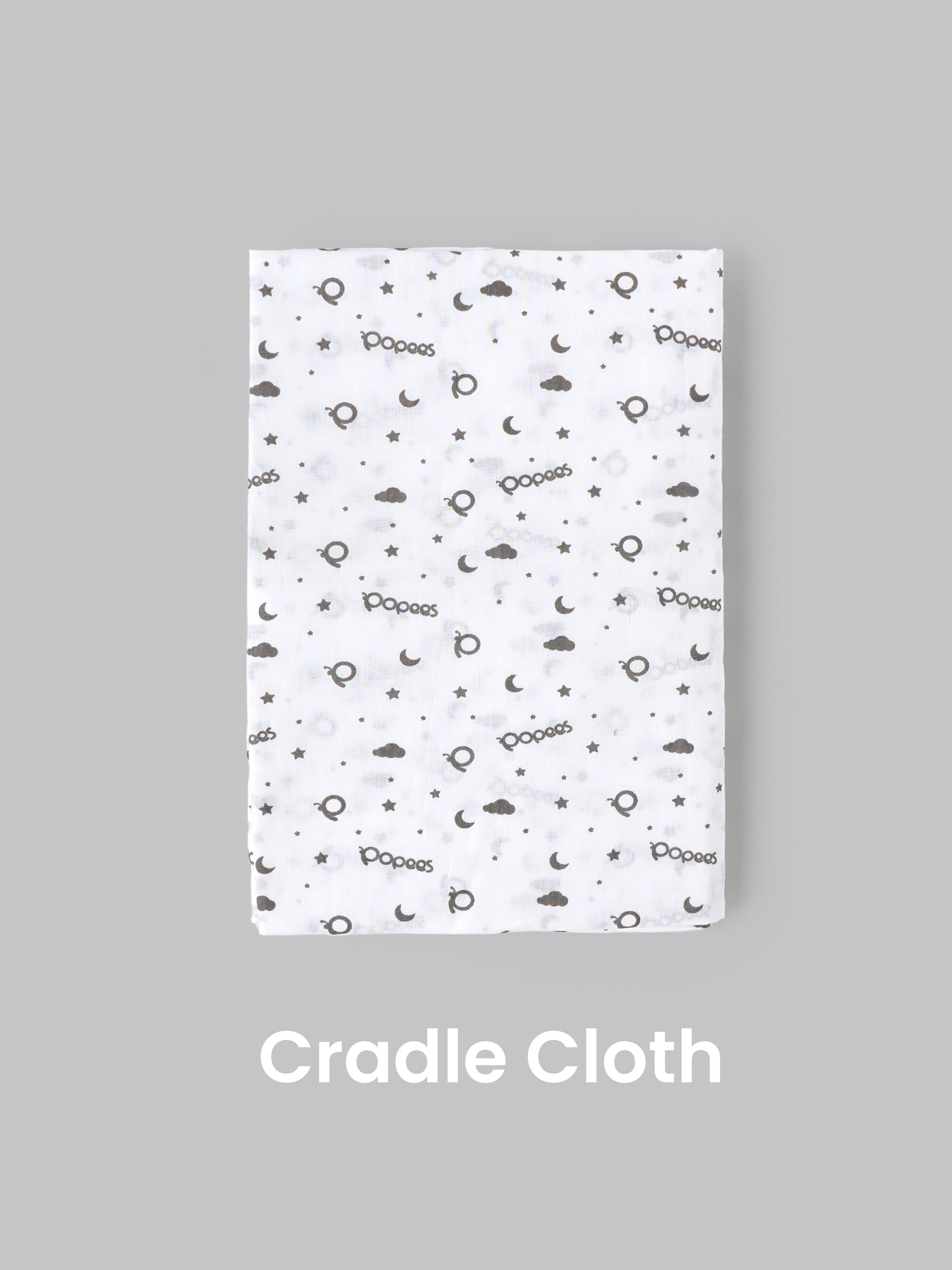 Popees Baby Cradle Set with Net, Cloth, Rope & Spring | Newborn Hanging Cradle Kit