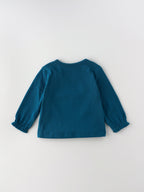 Popees Chest-Printed Full Sleeve Top (0–9 Months) with Shoulder Opening for Baby Girls