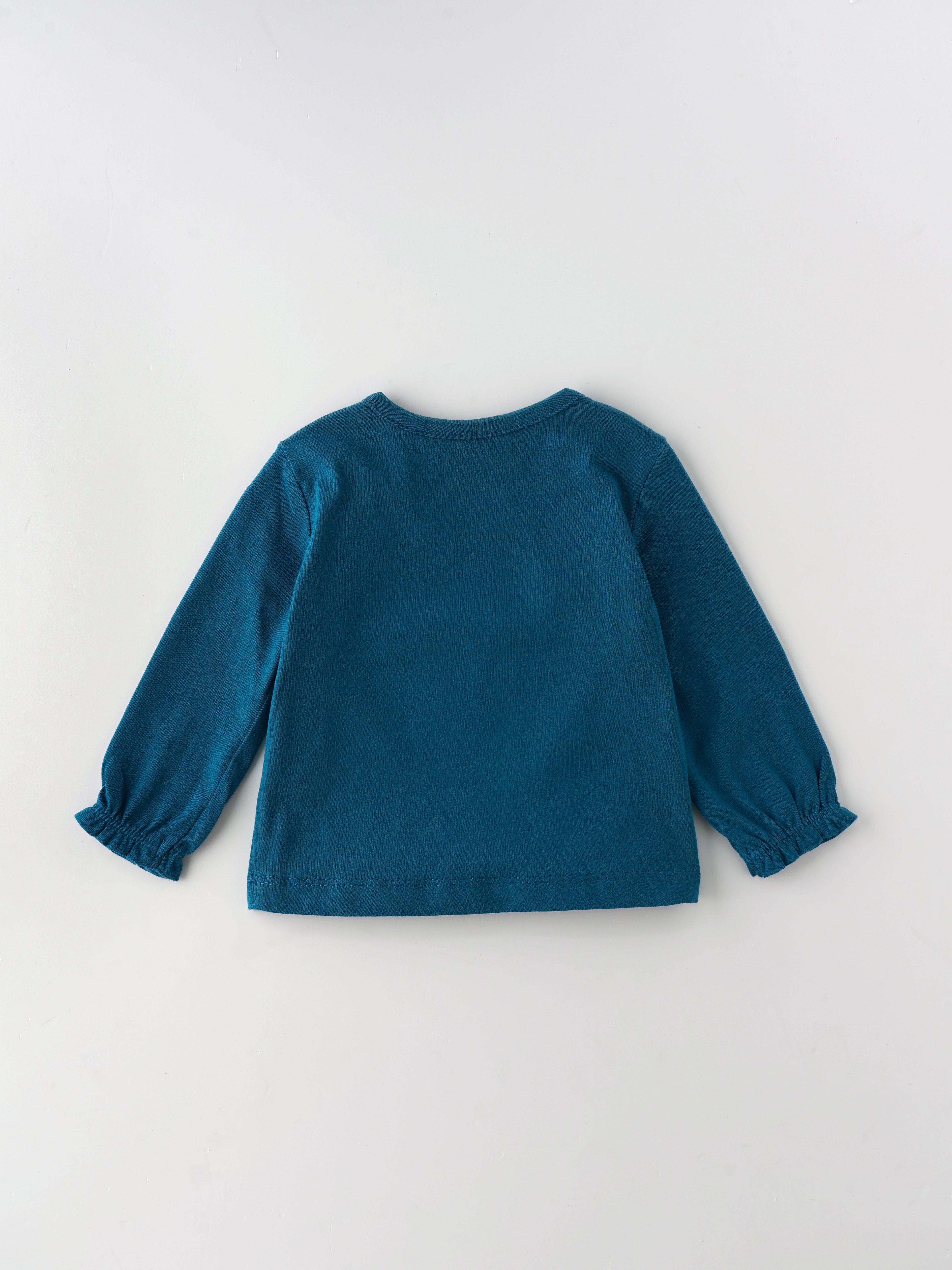 Popees Chest-Printed Full Sleeve Top (0–9 Months) with Shoulder Opening for Baby Girls