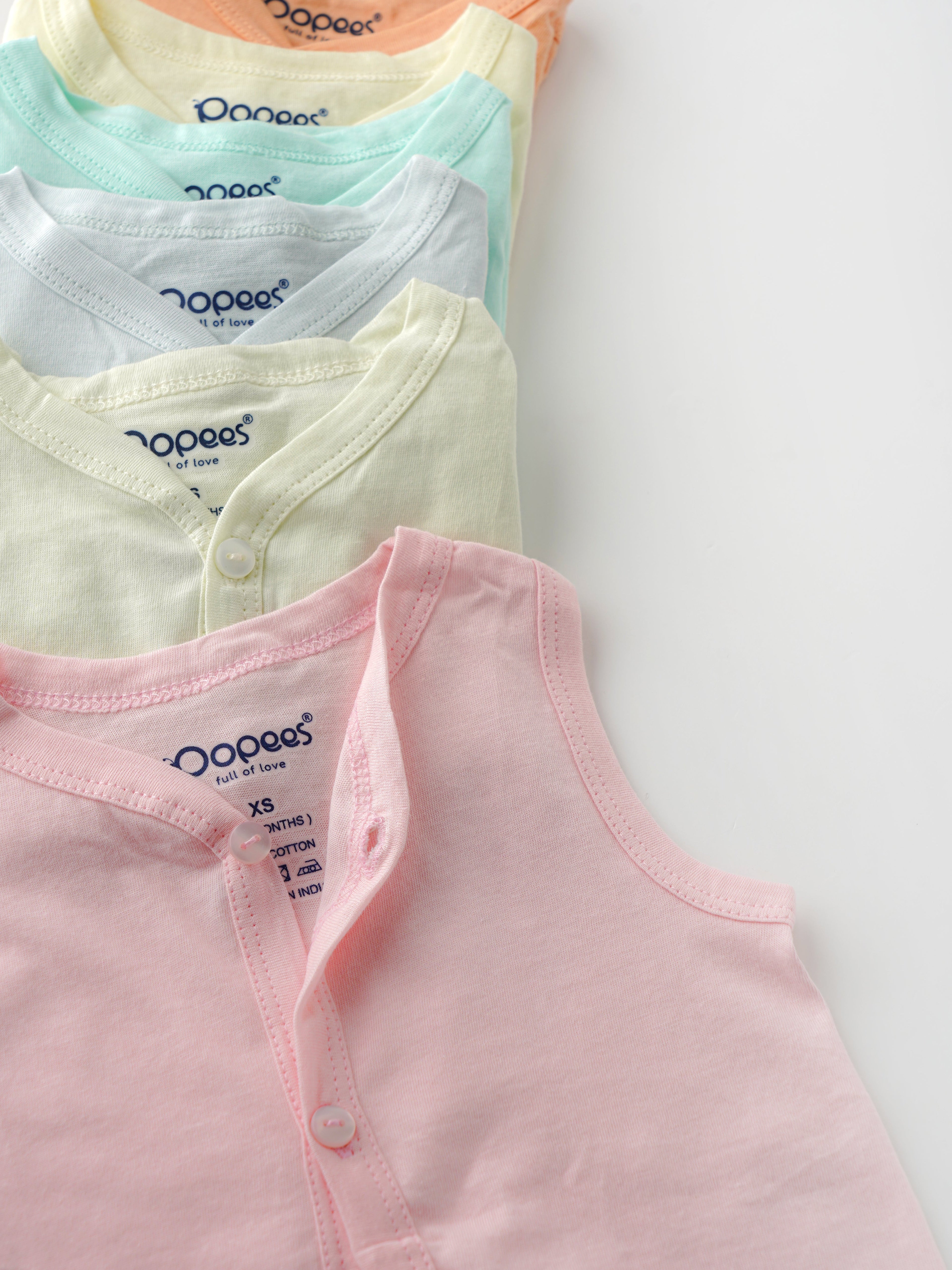 Popees Baby Jhabla – 100% Cotton, Skin-friendly Front Button Tops for Newborns & Infants (Pack of 6)