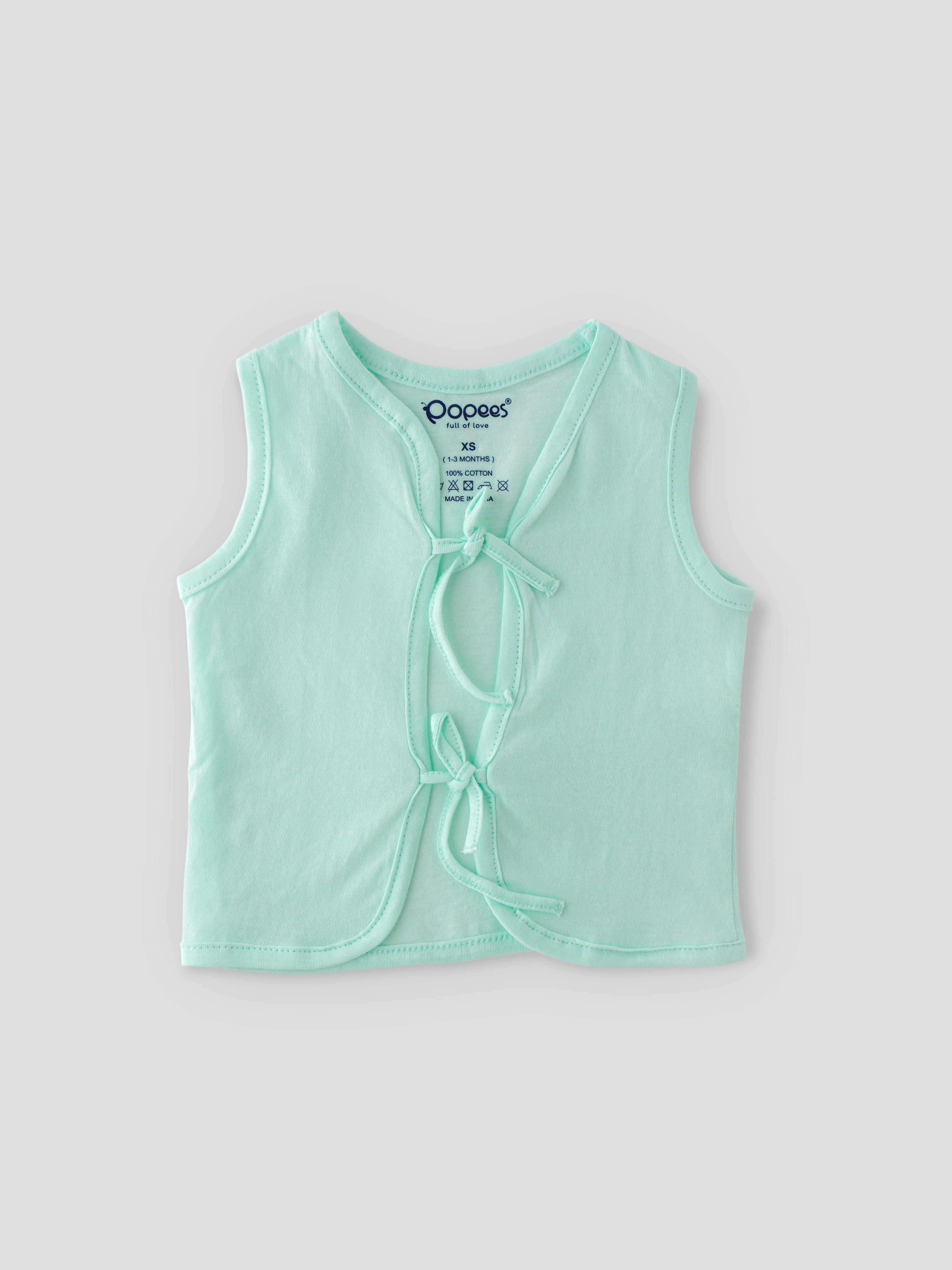 Popees Baby Jhabla – 100% Cotton, Skin-friendly Front Knot Tops for Newborns & Infants (Pack of 6)