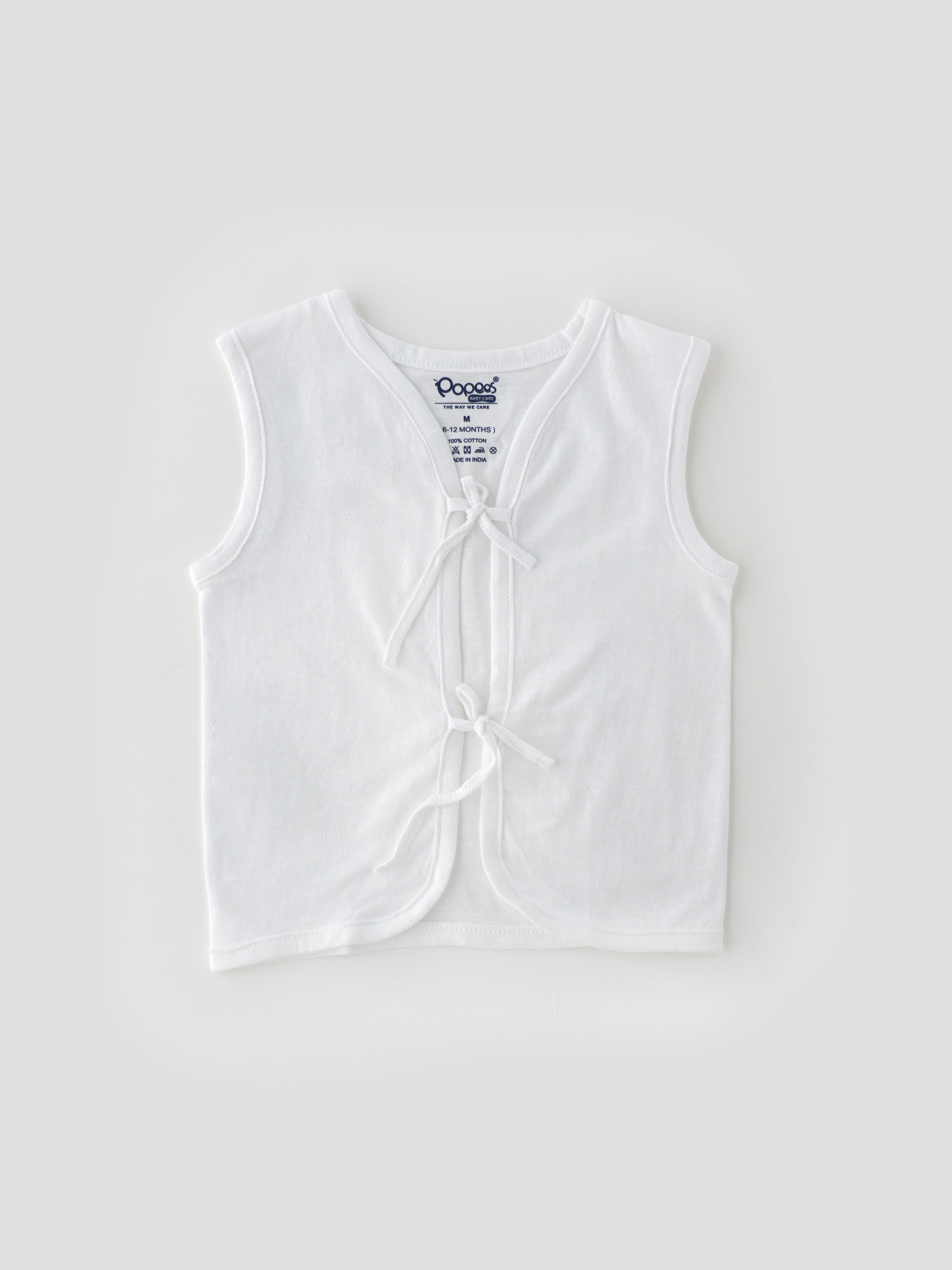 Popees Baby Jhabla – 100% Cotton, Skin-friendly Front Knot Tops for Newborns & Infants (Pack of 6)