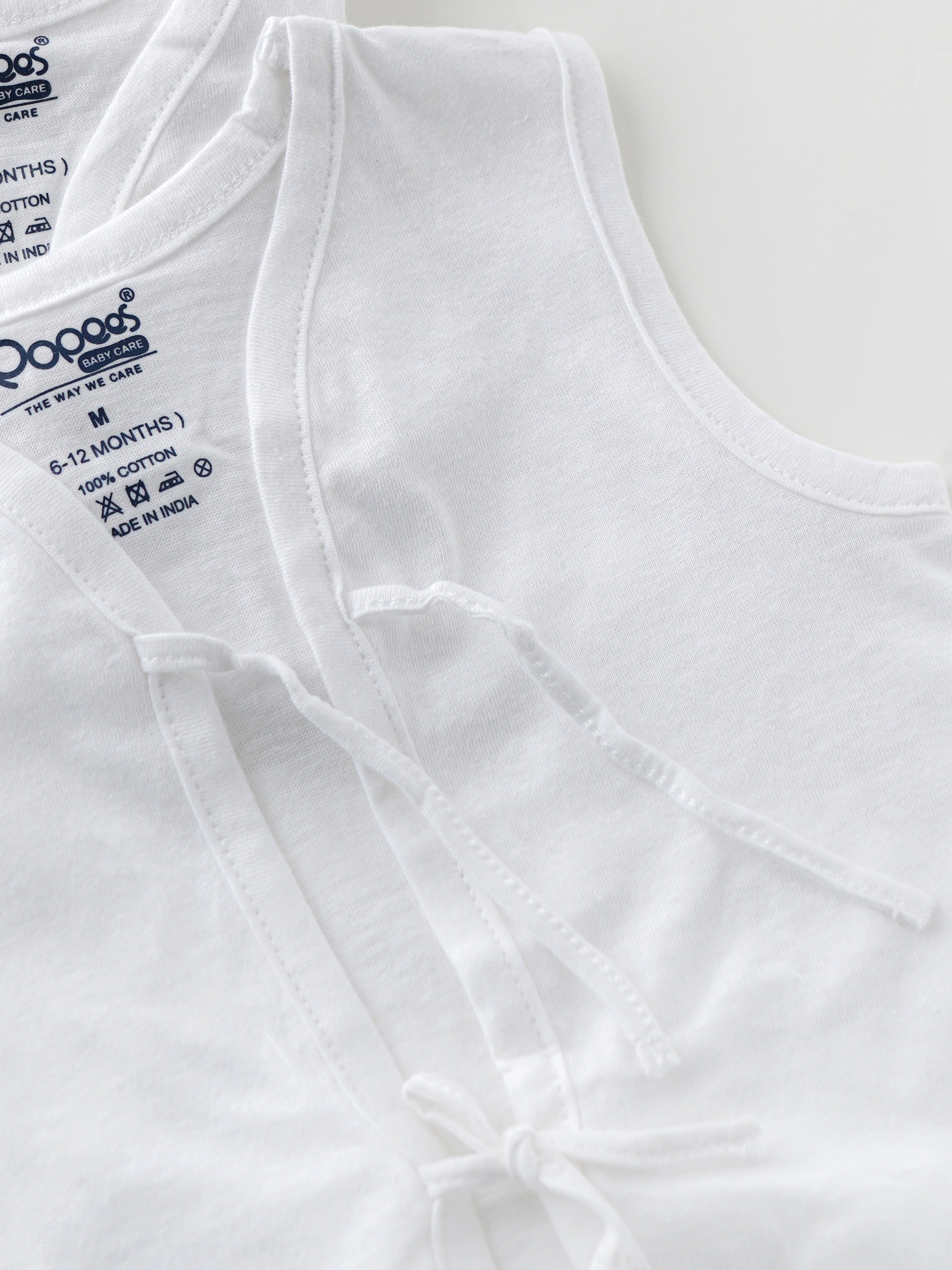 Popees Baby Jhabla – 100% Cotton, Skin-friendly Front Knot Tops for Newborns & Infants (Pack of 6)