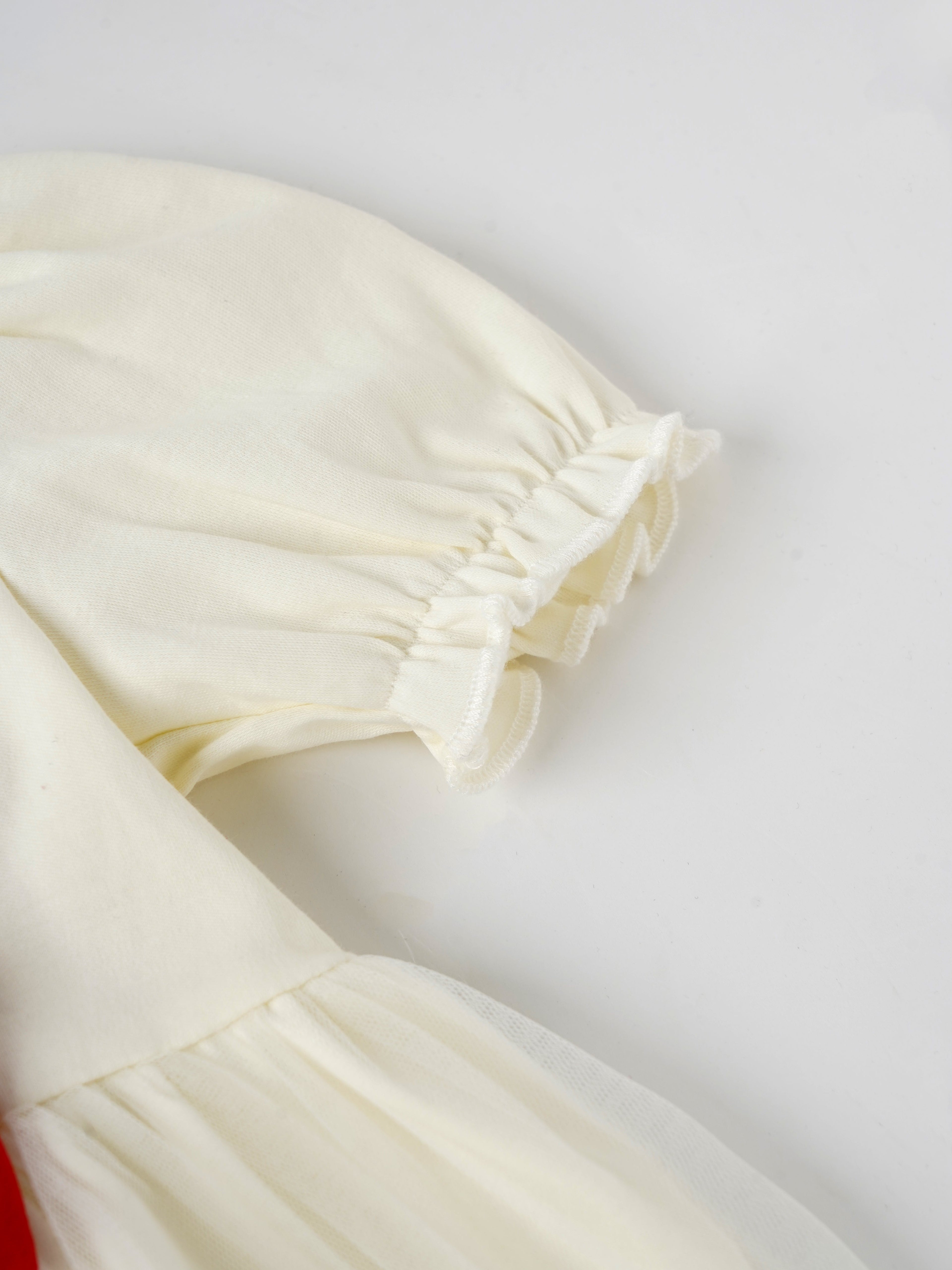 Popees Baby Girls Bow Detail Short Sleeve Dress with Panty| Cream| S-L Size