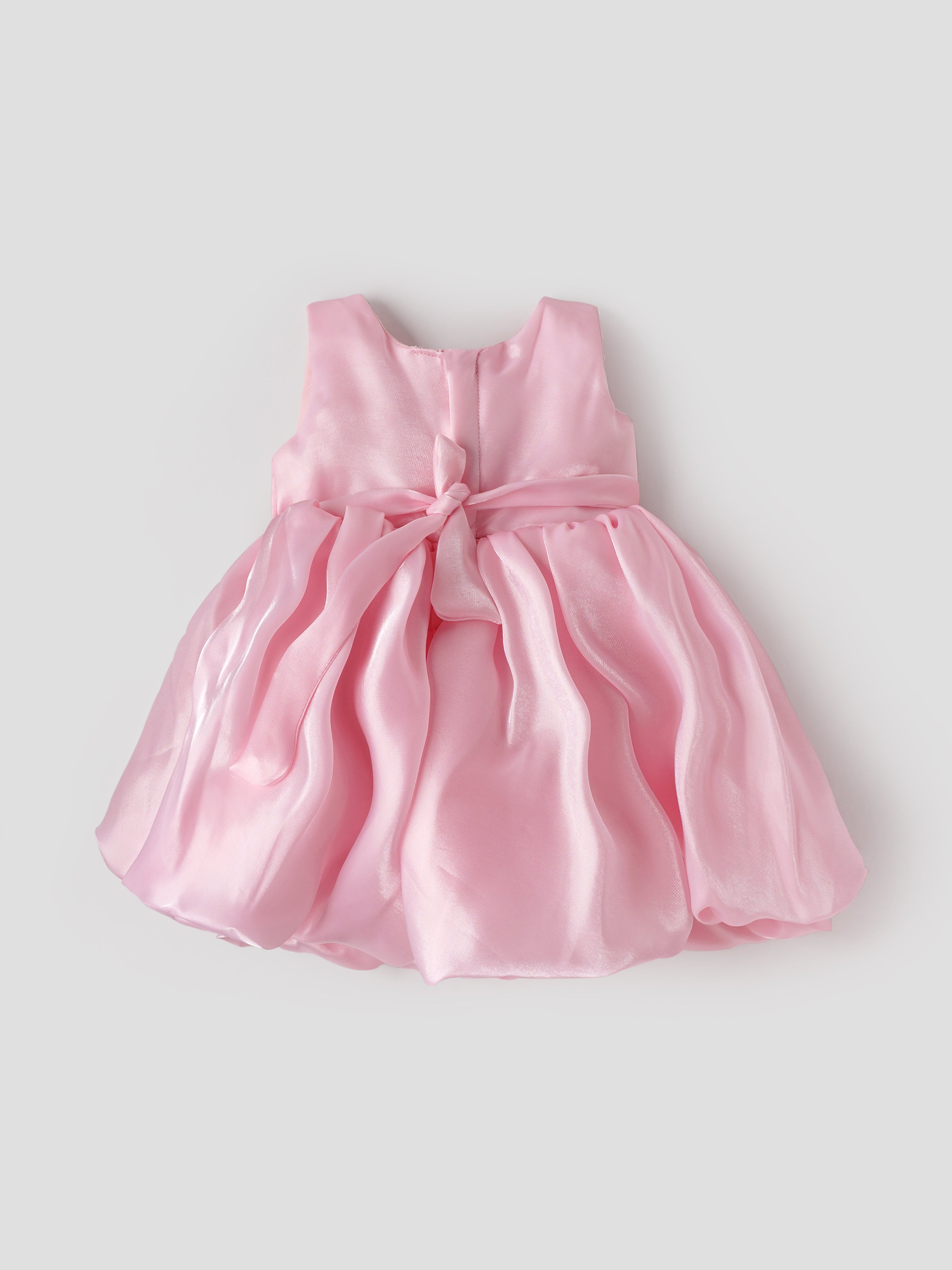 Popees Elegant Satin Frock Set (6-12 Months) for Baby Girls