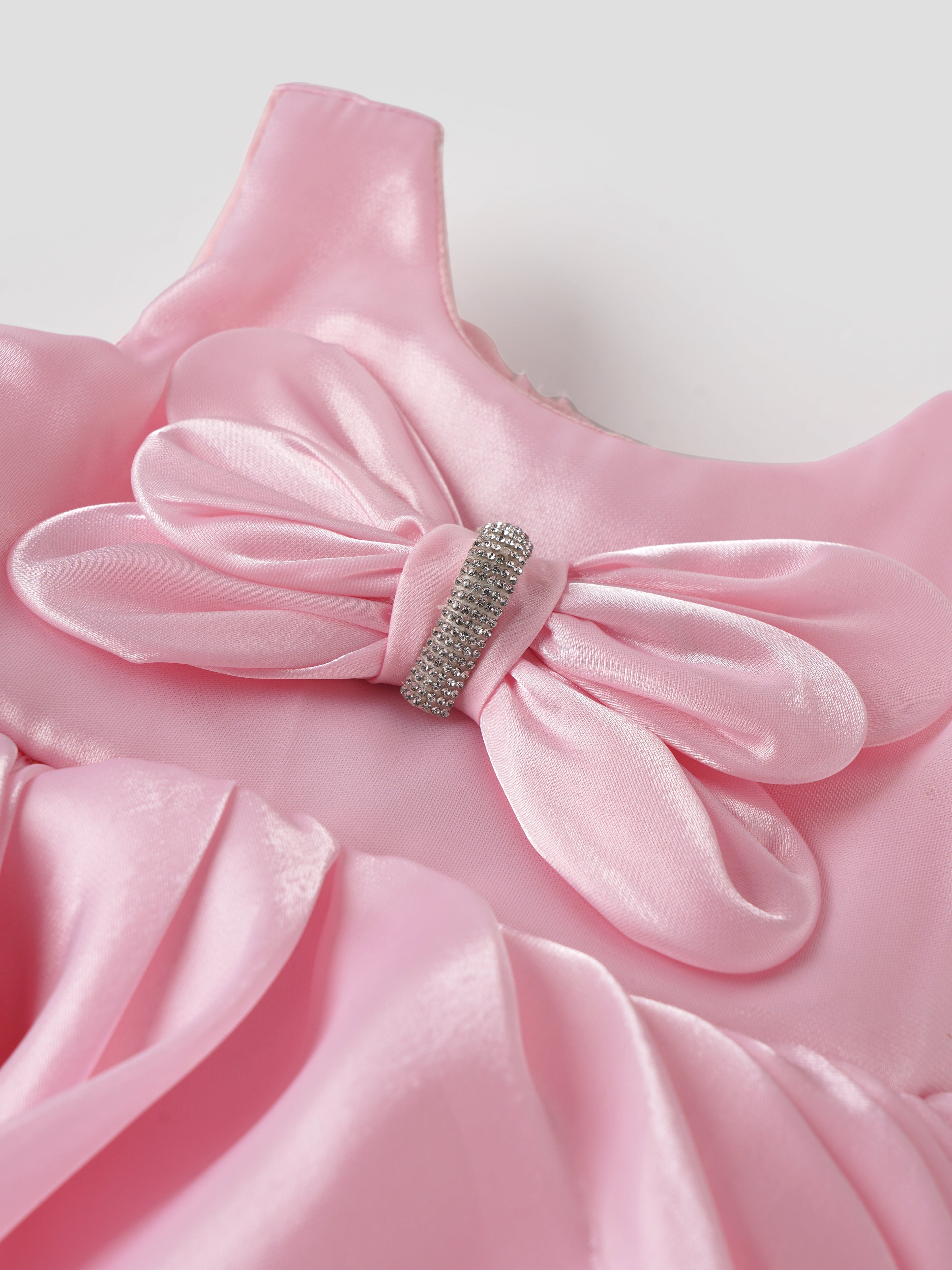 Popees Elegant Satin Frock Set (6-12 Months) for Baby Girls