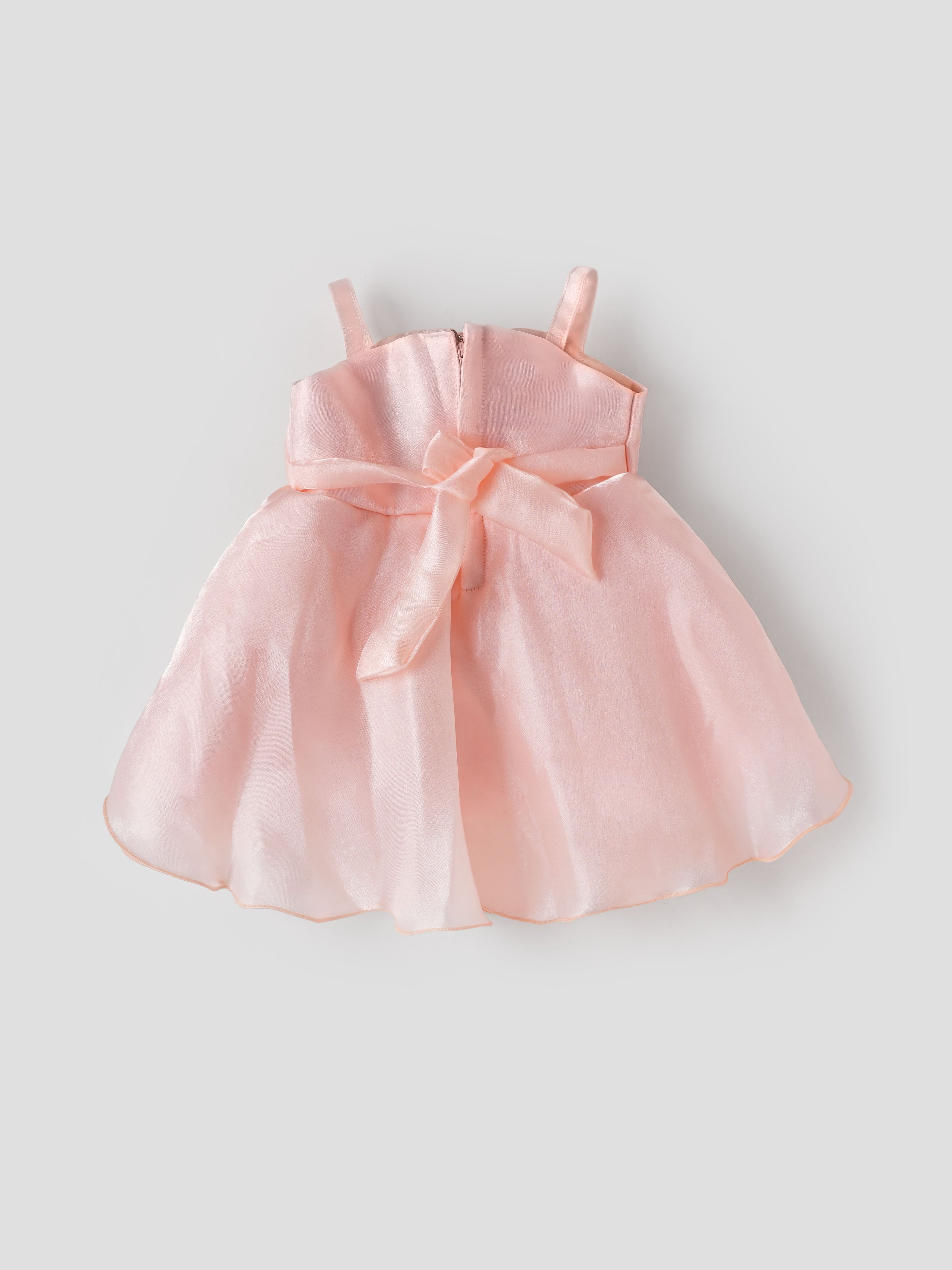 Popees Elegant Rosette Party Wear Dress Set (6-12 Months) for Baby Girls