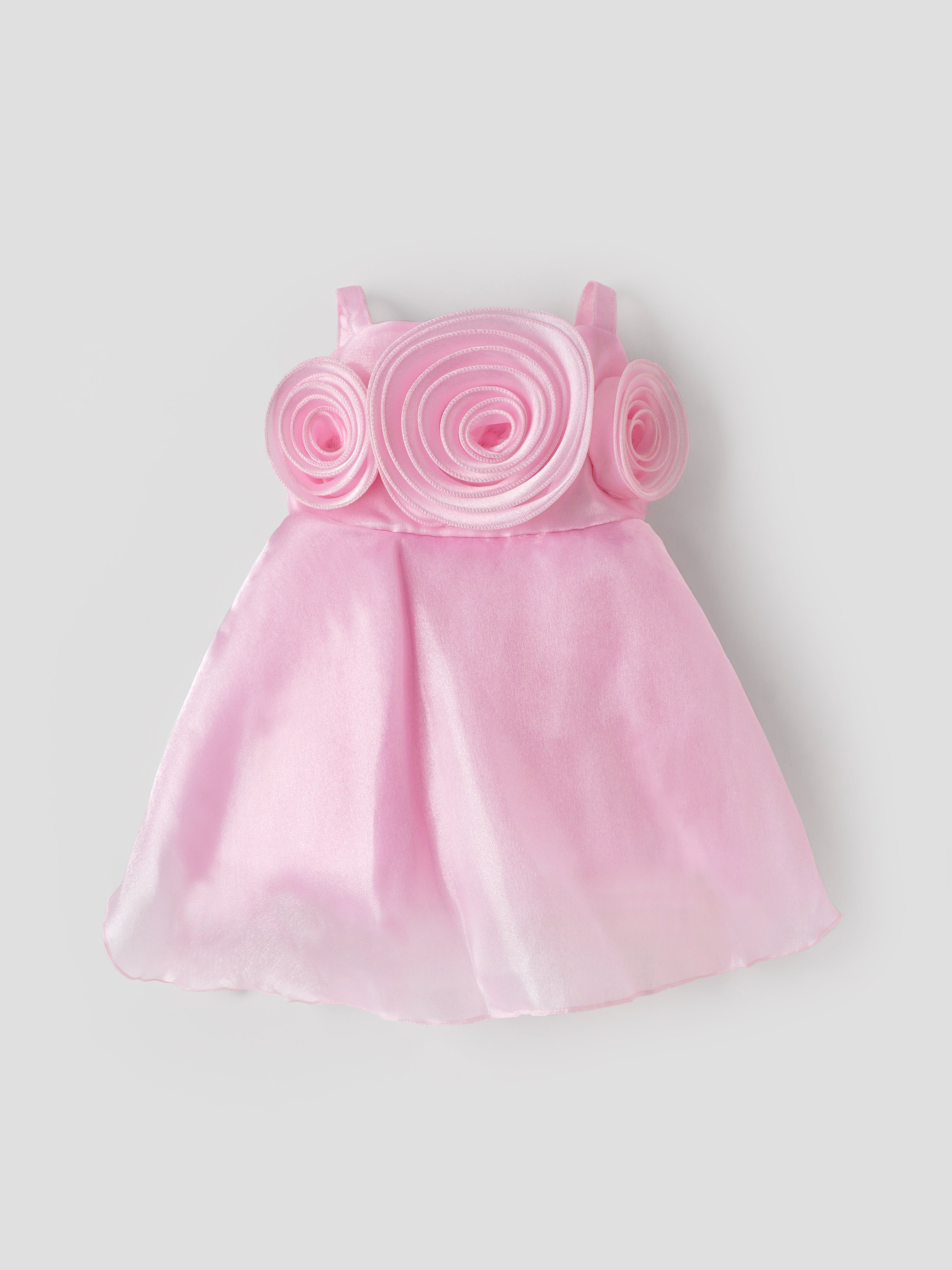 Popees Elegant Rosette Party Wear Dress Set (6-12 Months) for Baby Girls