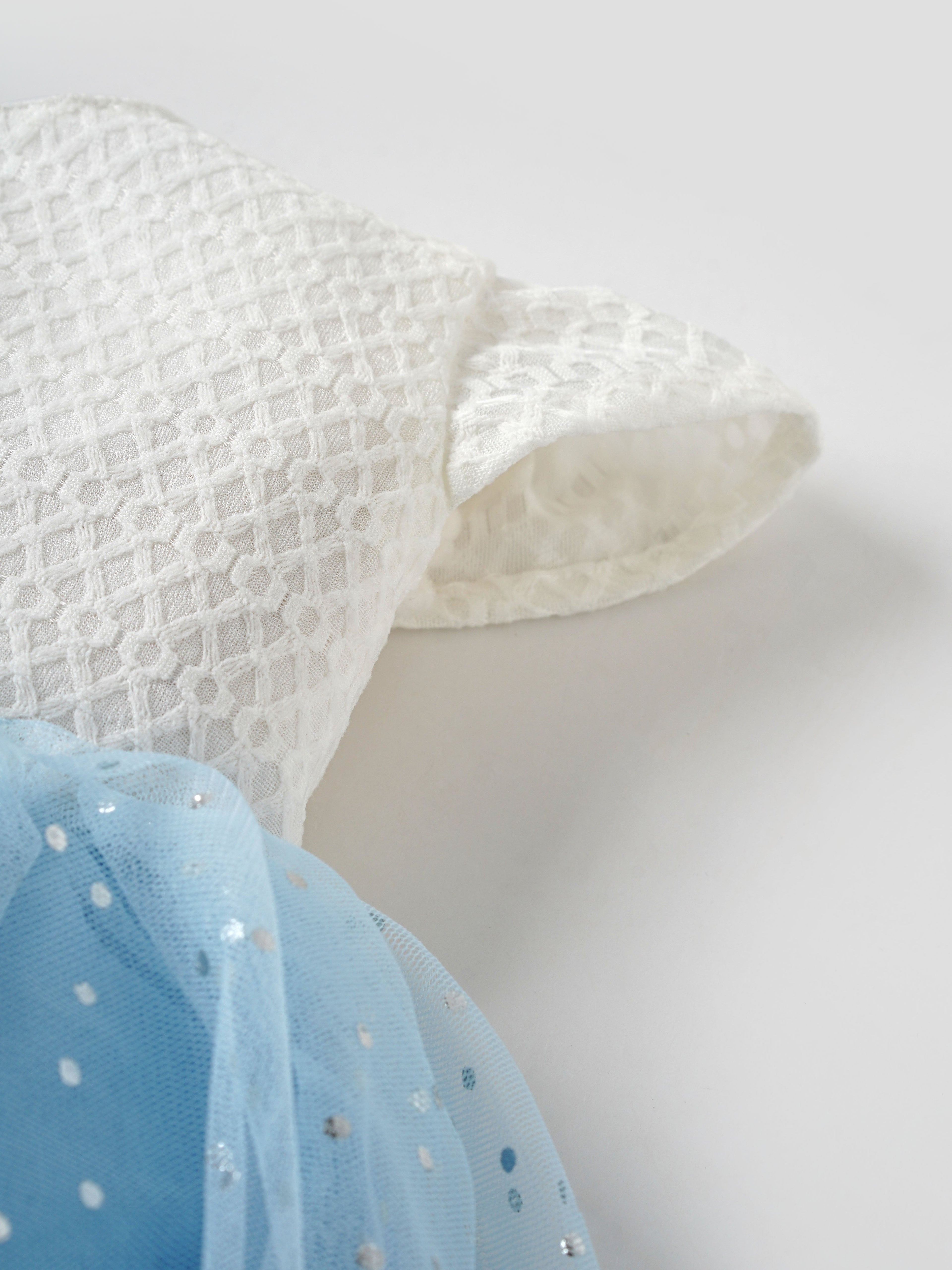 Popees Elegant Blue Net Party Wear Dress (9M-4Y) for Baby Girls