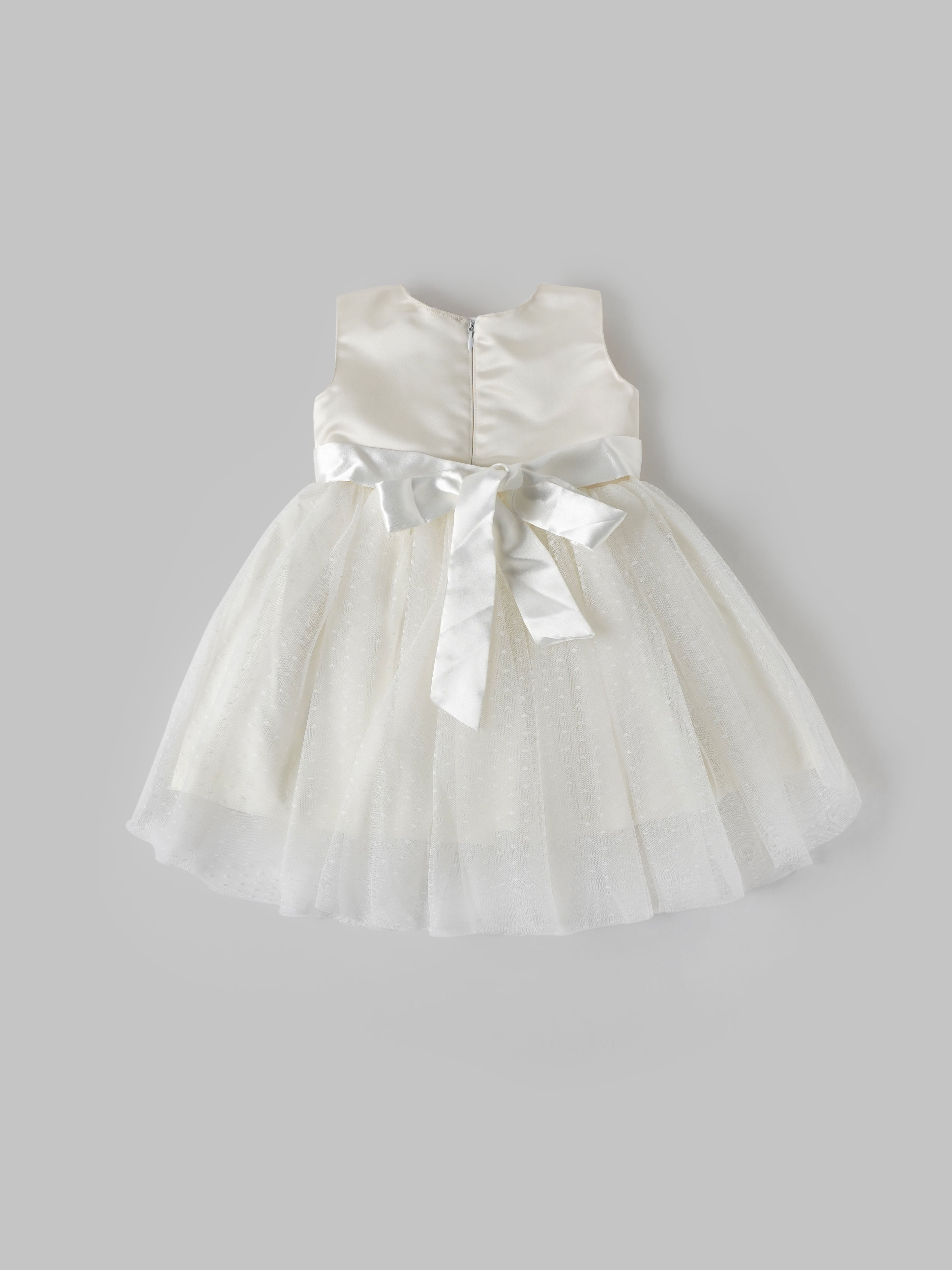 Popees Satin & Net Party Wear Dress (9M-4Y) for Baby Girls