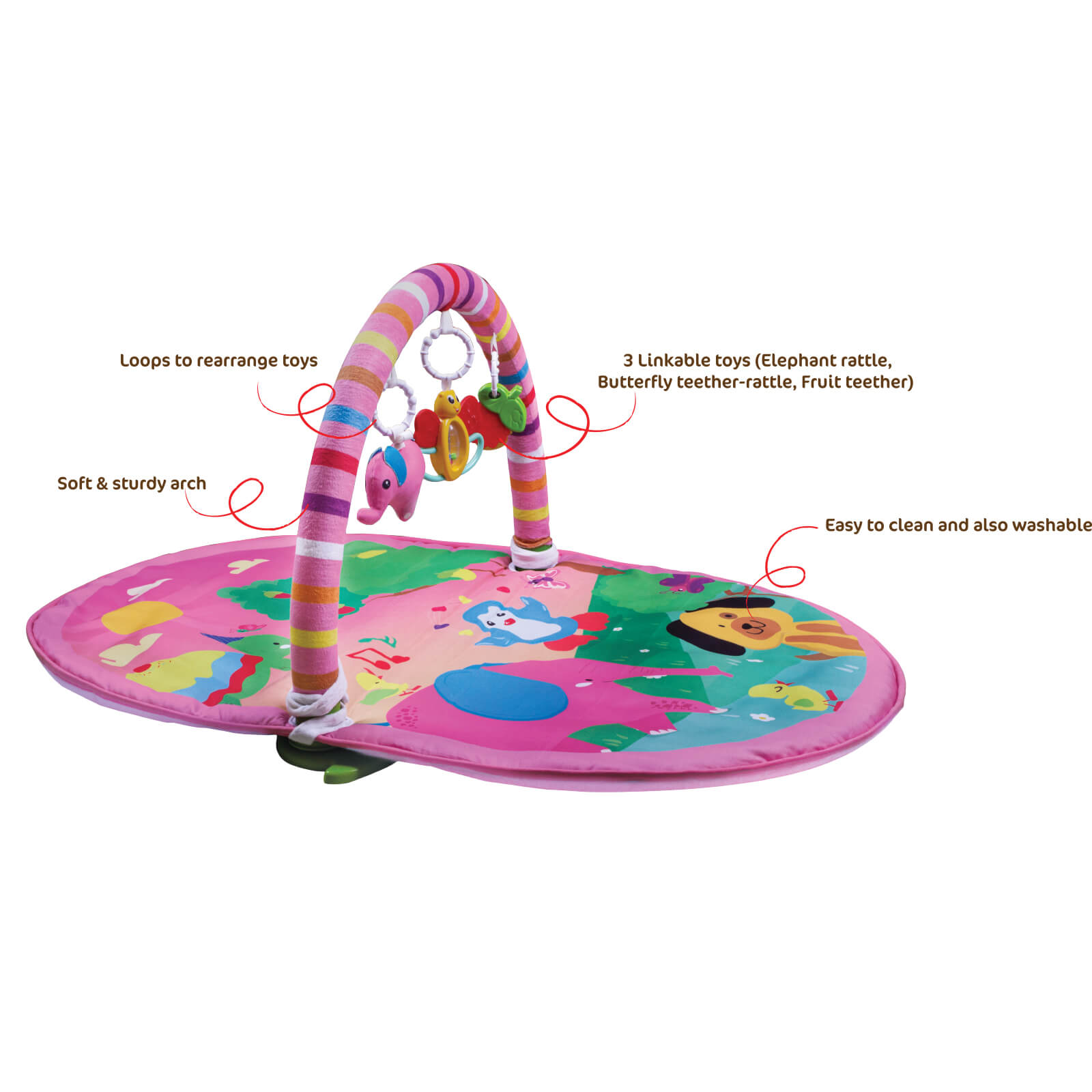 3 In 1 Deluxe Play Gym N Pink
