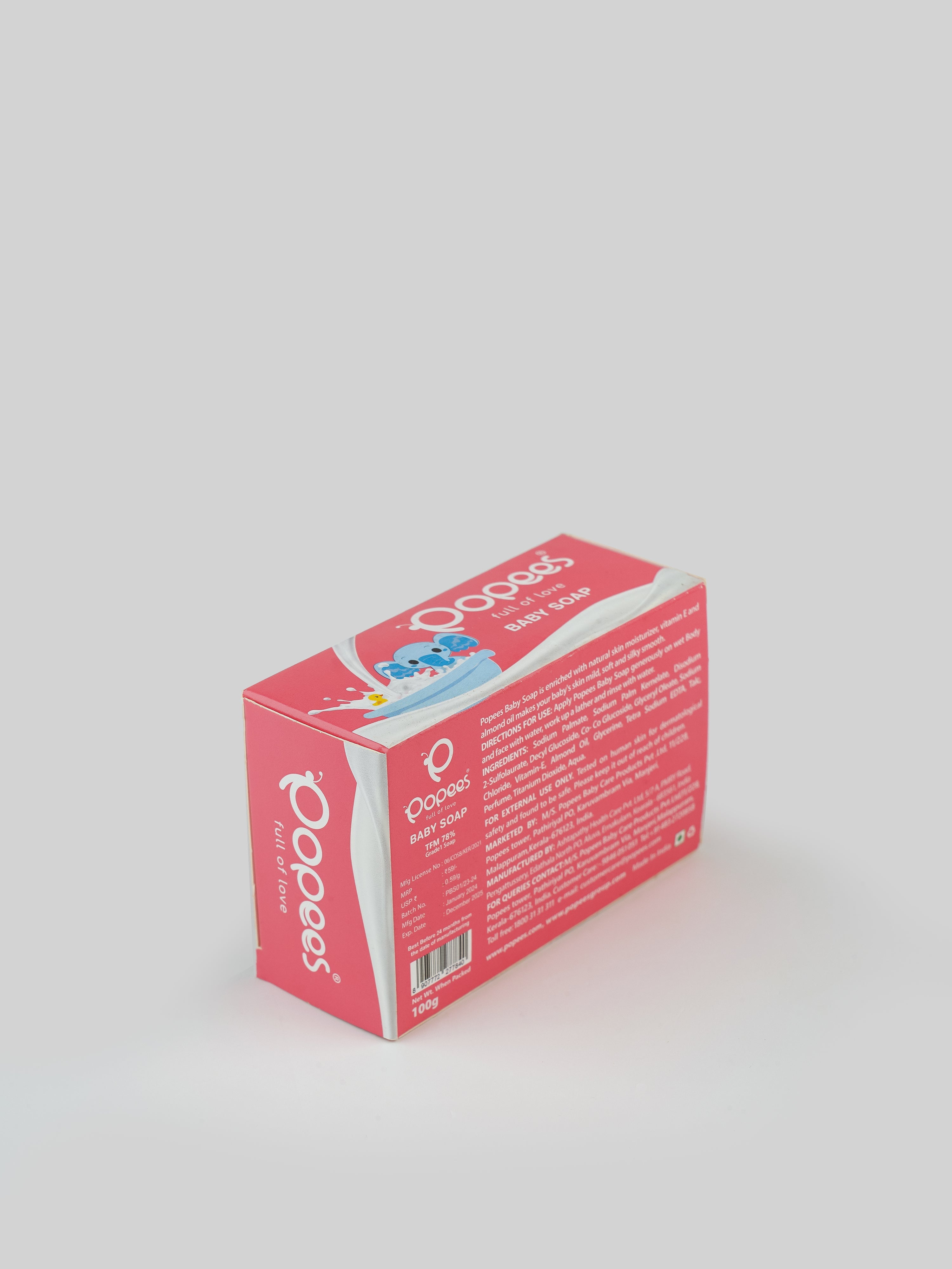 Popees Grade 1 Natural ingredient TFM 78% Baby Soap