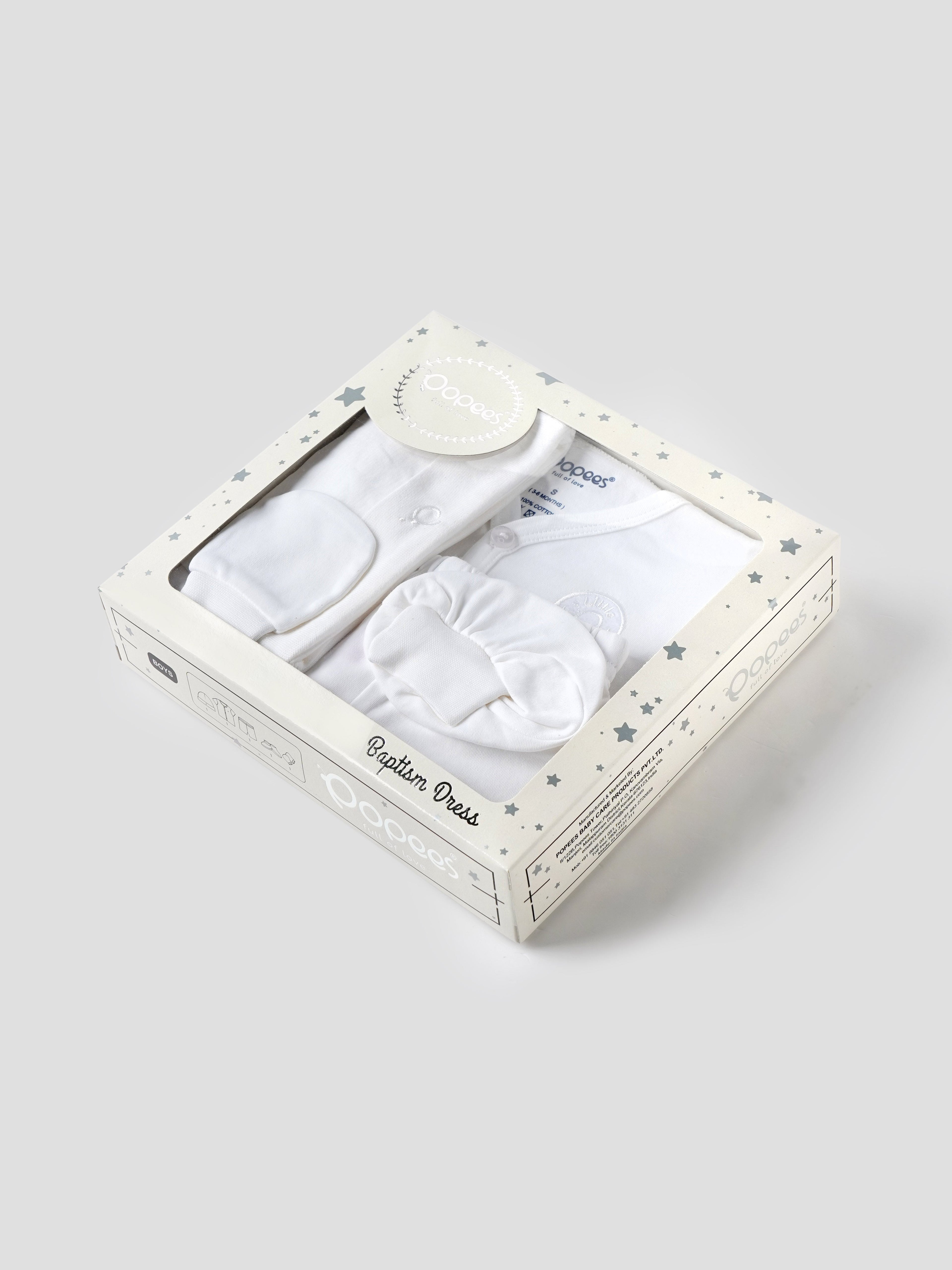 Popees 5-Piece Cotton Baptism Set for Newborn Baby Boys